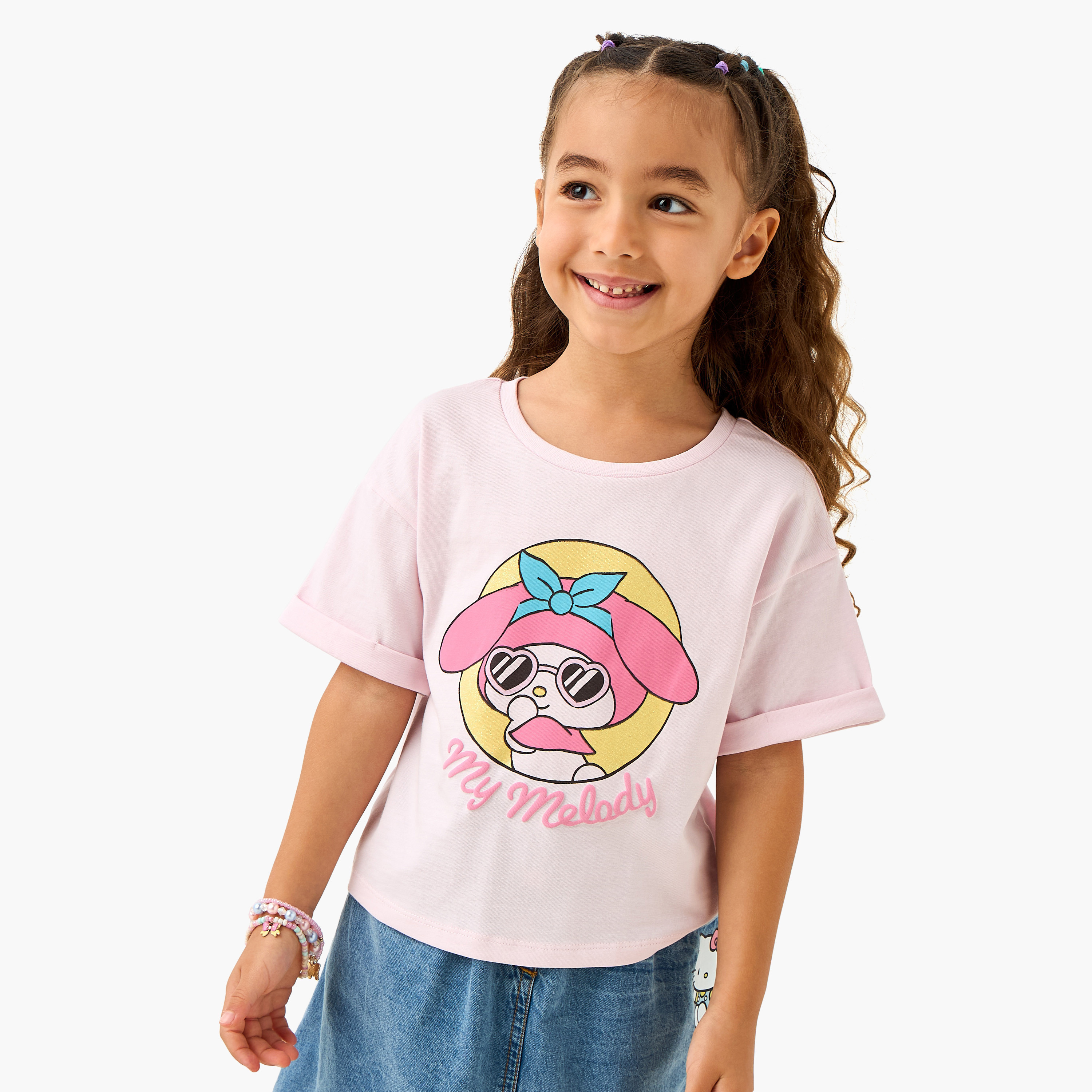 Sanrio Printed T-shirt with Short Sleeves - Set of 2-girls-clothing-tshirts-image-7