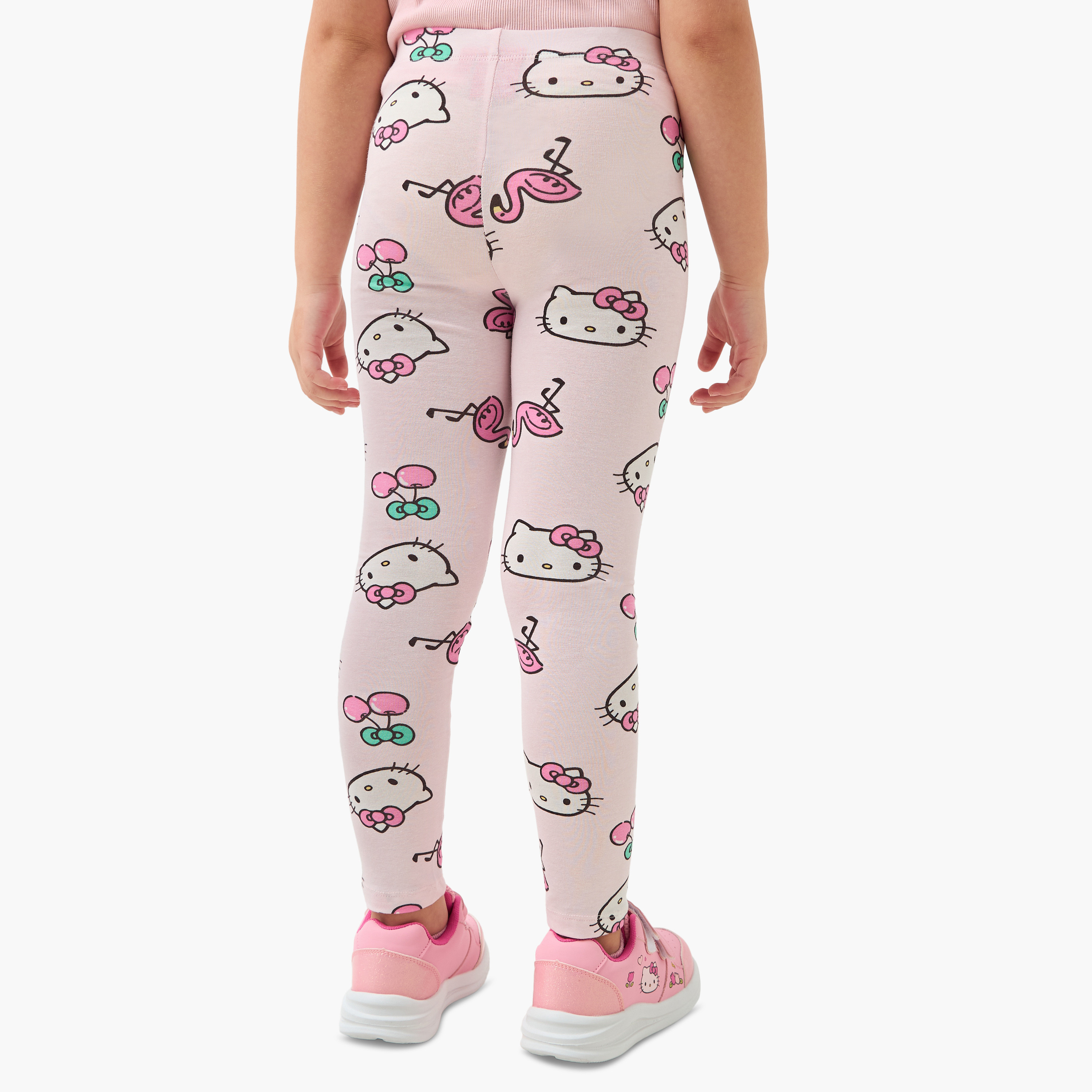 Sanrio All-Over Hello Kitty Print Leggings with Elasticated Waistband-baby-girls-clothing-bottoms-leggings-image-3