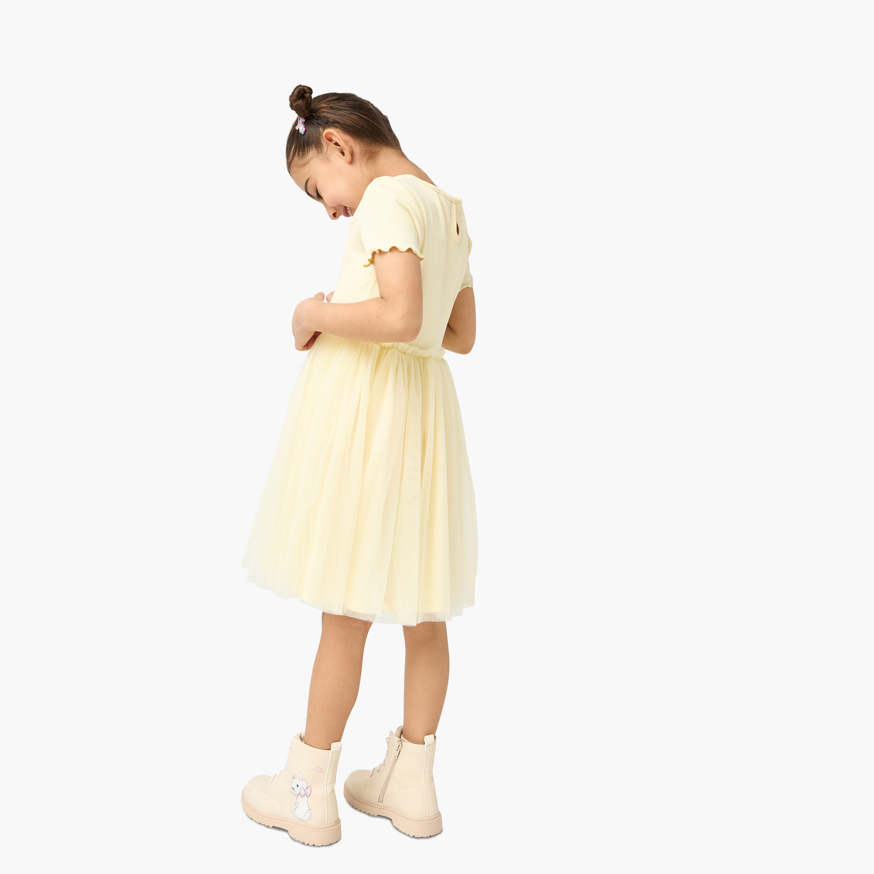 Sanrio My Melody Print Prom Dress with Short Sleeves-girls-clothing-dressesandjumpsuits-image-3