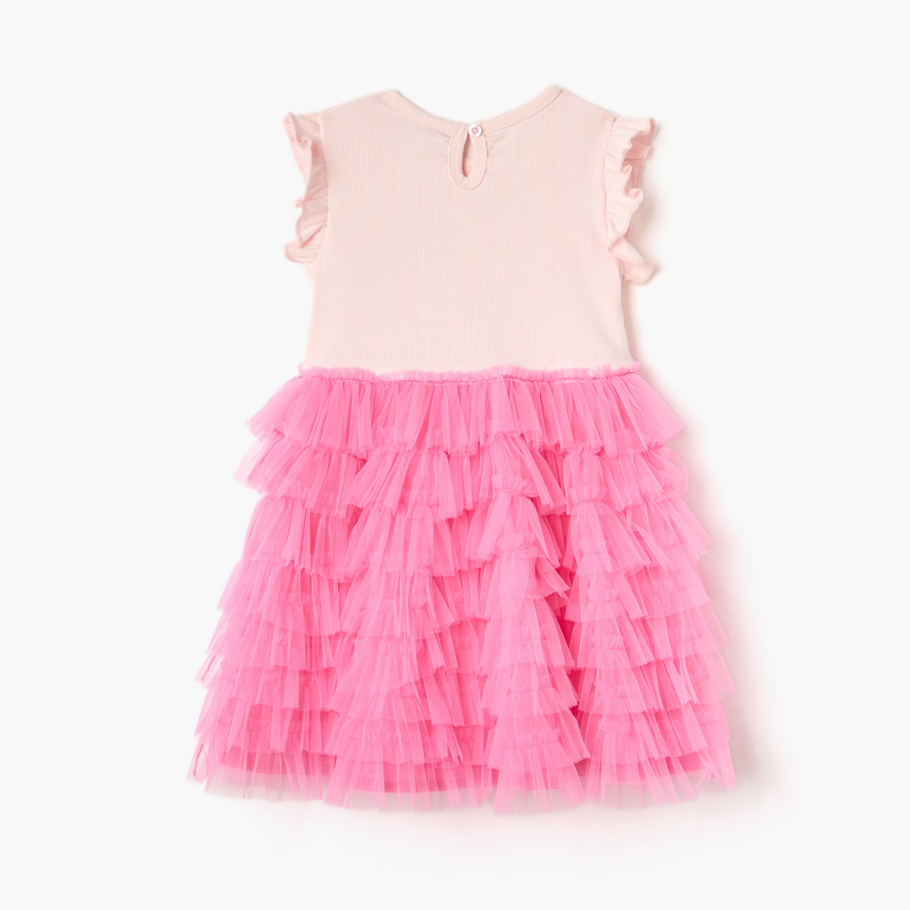 Sanrio Hello Kitty Print Dress with Ruffle Detail-girls-clothing-dressesandjumpsuits-image-2