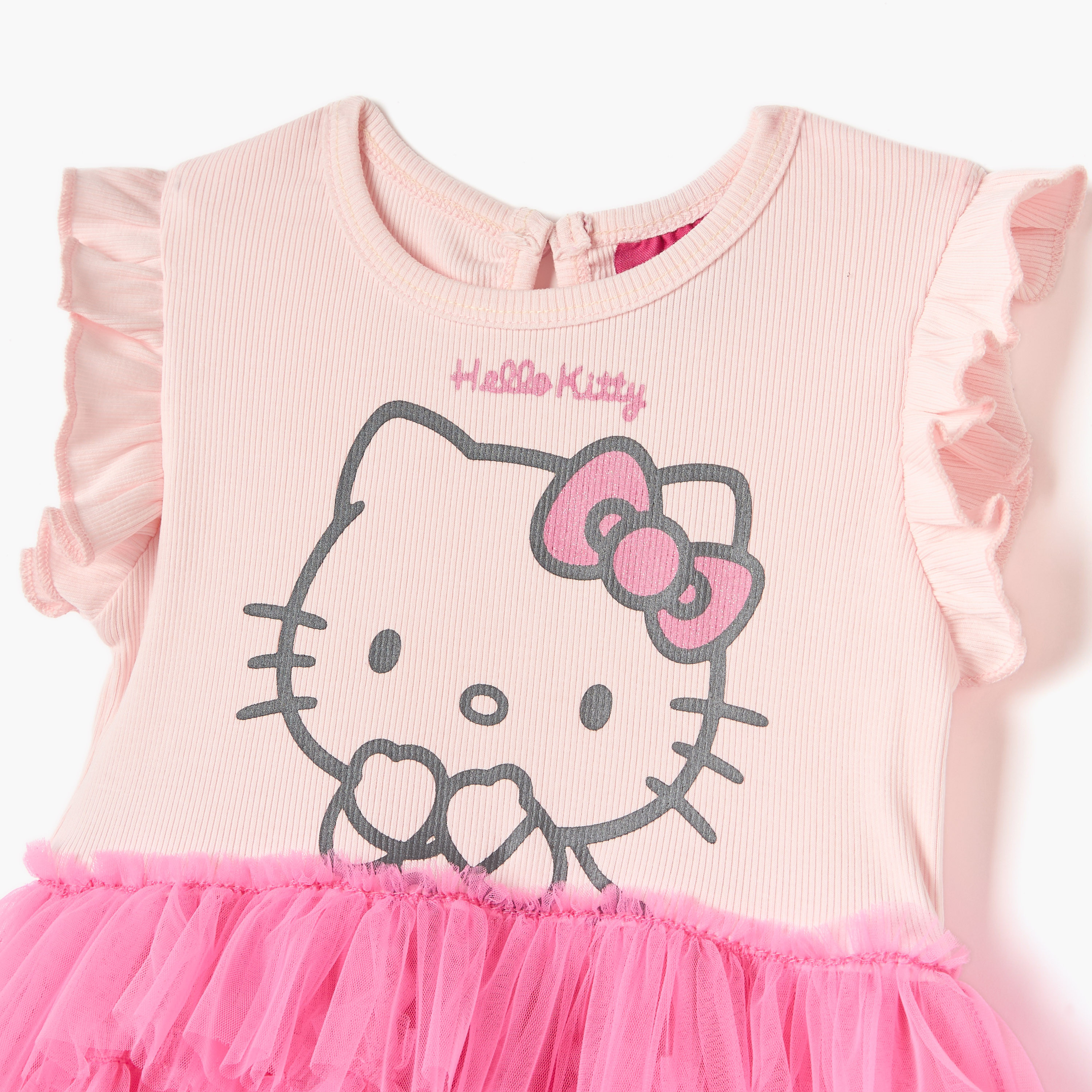 Sanrio Hello Kitty Print Dress with Ruffle Detail-girls-clothing-dressesandjumpsuits-image-3