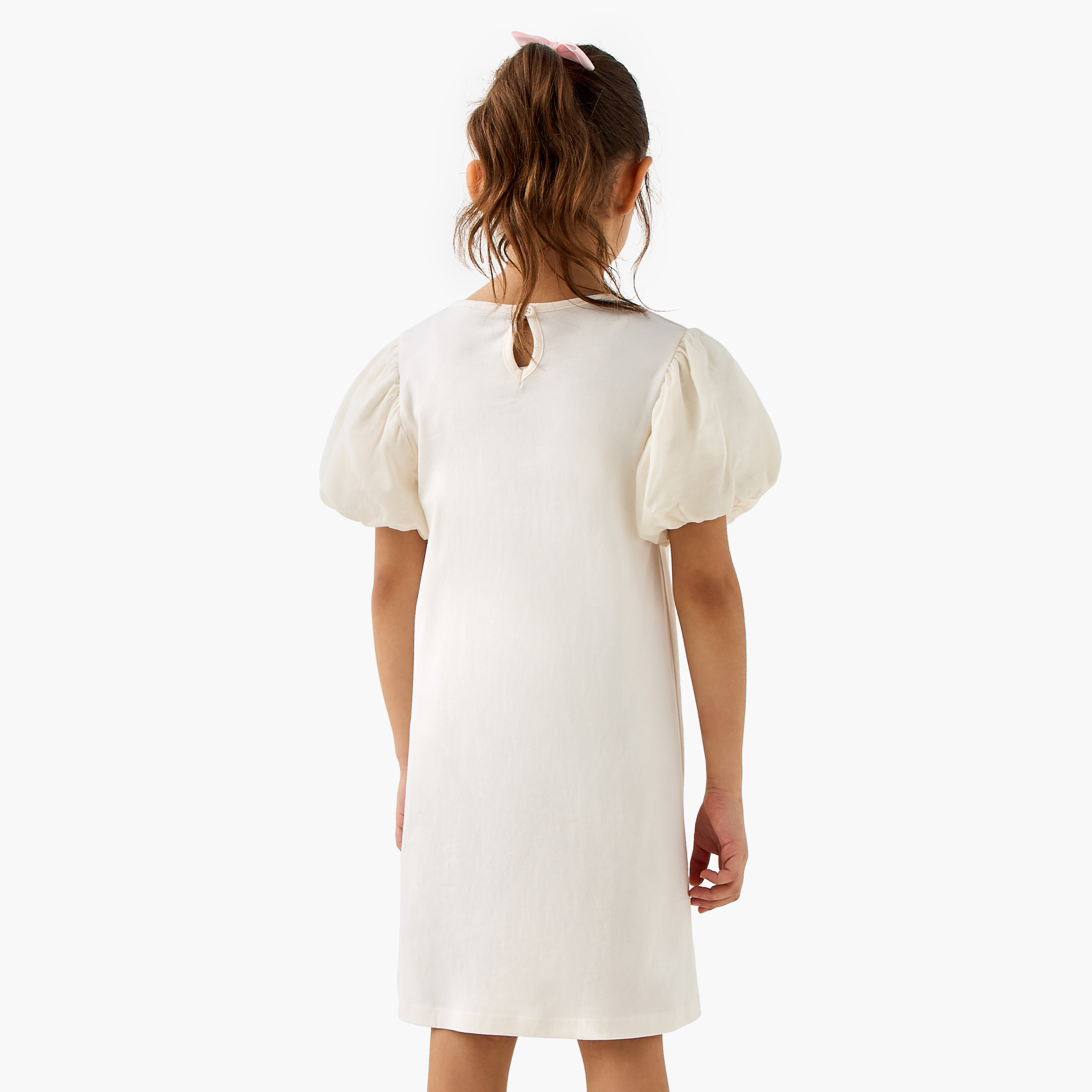 فستان بأكمام قصيرة وطبعات هالو كيتي والأصدقاء من سانريو-girls-clothing-dressesandjumpsuits-image-3
