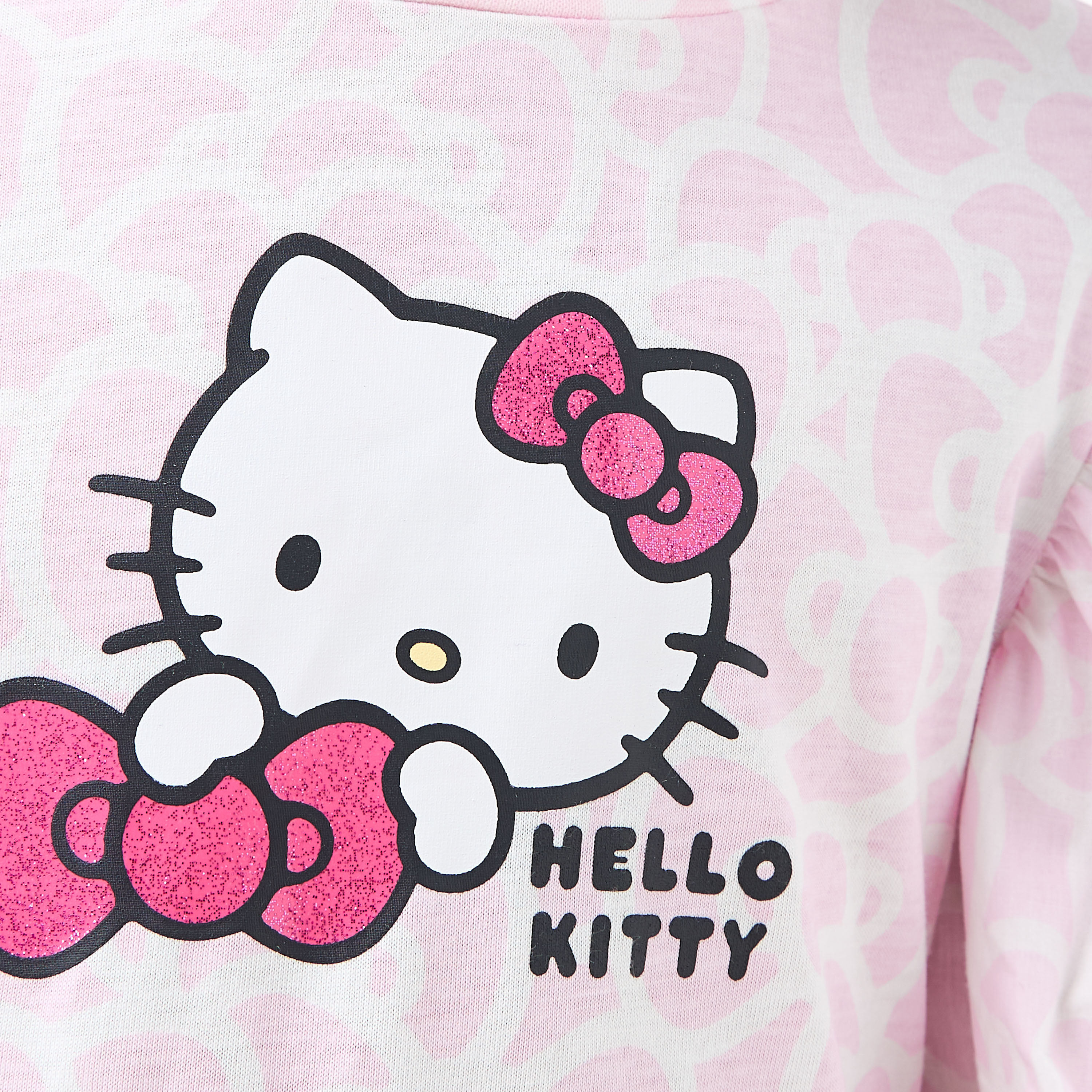 Sanrio Hello Kitty Print Tiered Dress with Short Sleeves-girls-clothing-dressesandjumpsuits-image-5