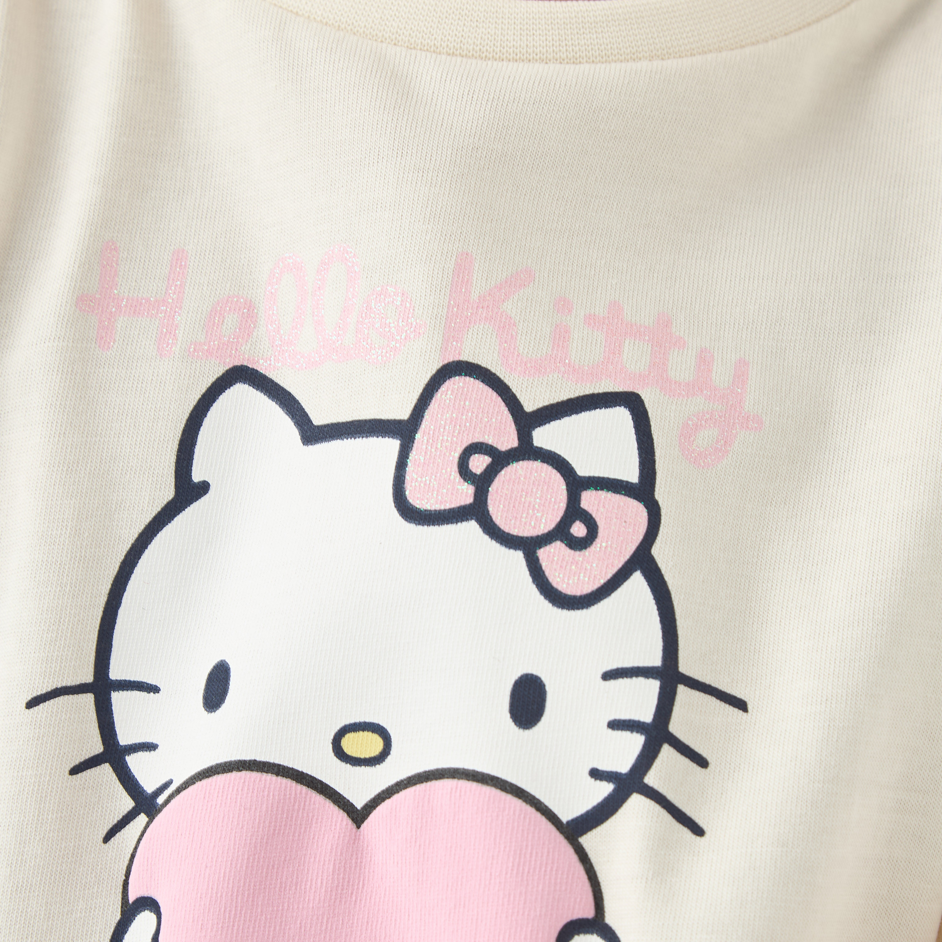 Sanrio Hello Kitty Print A-line Dress with Round Neck and Short Sleeves-girls-clothing-dressesandjumpsuits-image-5