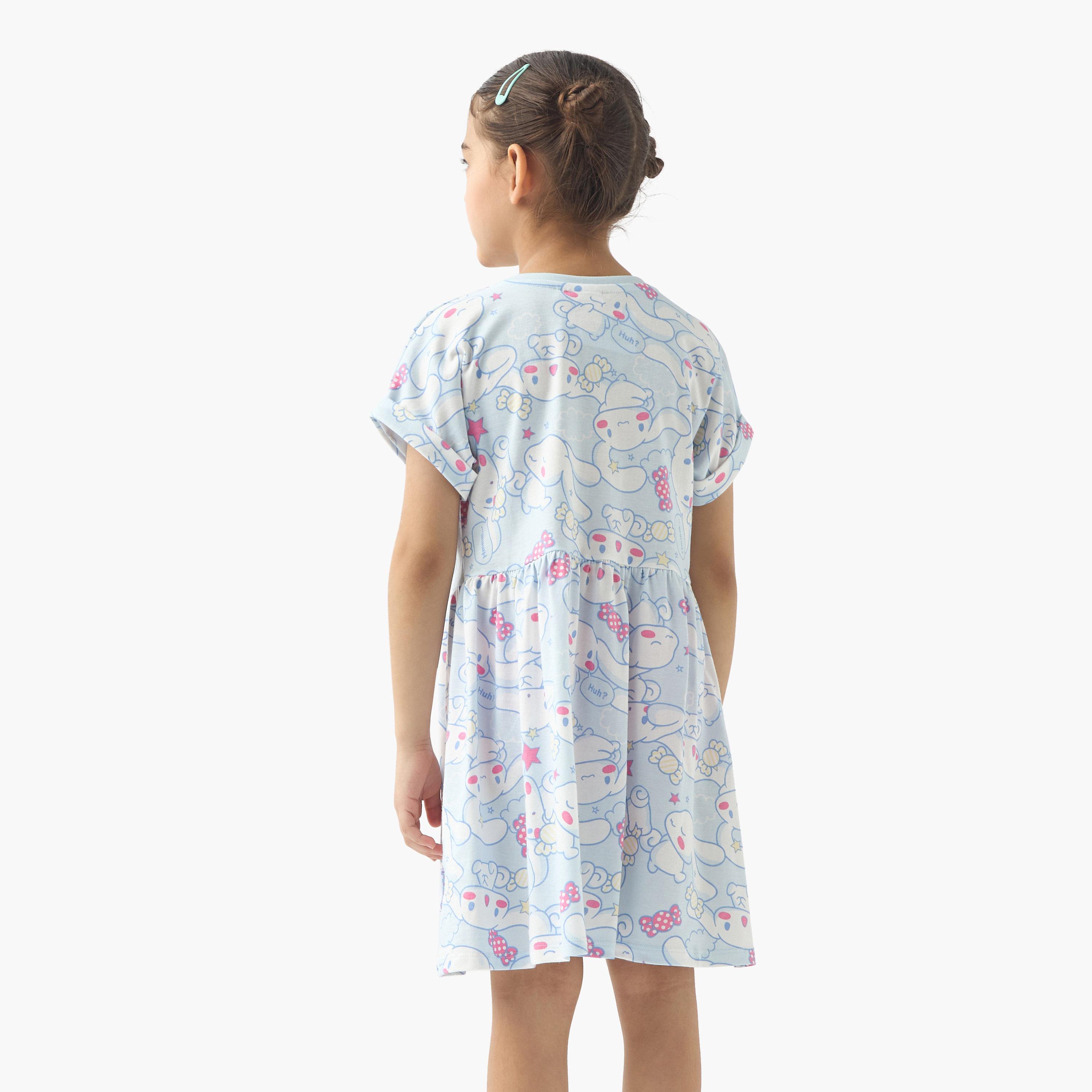 Sanrio All-Over Bunny Print Dress with Extended Sleeves-girls-clothing-dressesandjumpsuits-image-3
