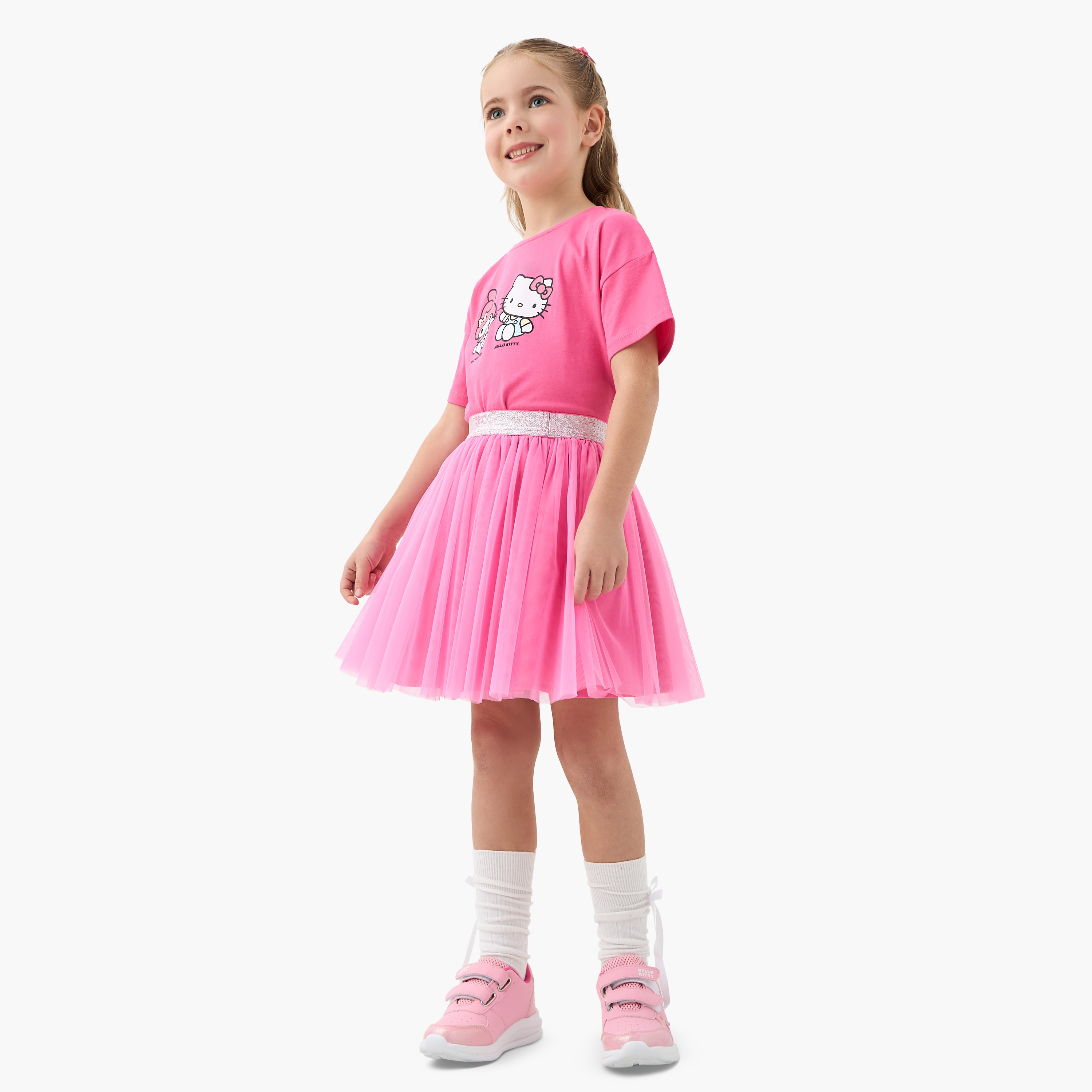 طقم تيشيرت وتنورة بطبعات هالو كيتي من سانريو-baby-girls-clothing-setsandcoords-image-1