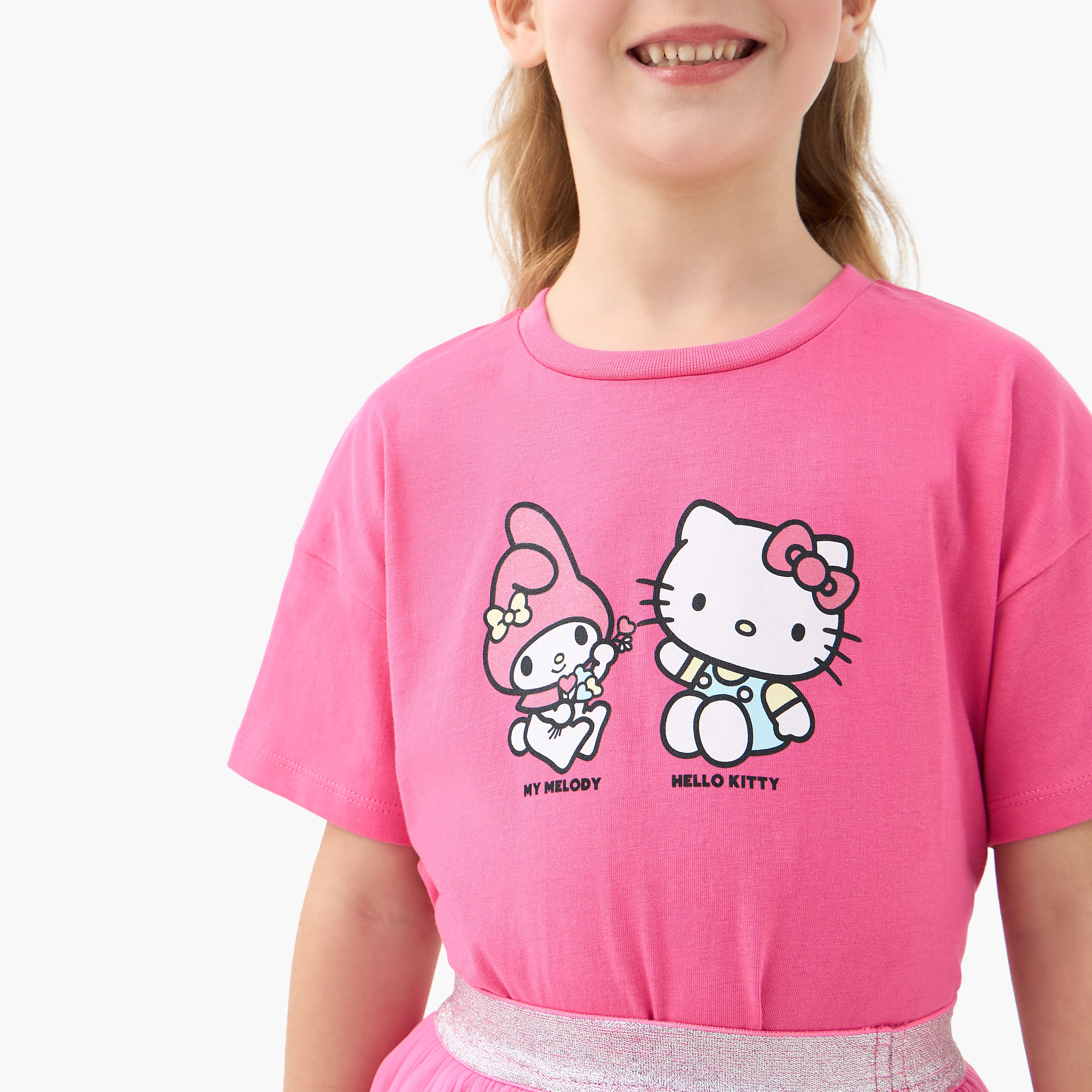 طقم تيشيرت وتنورة بطبعات هالو كيتي من سانريو-baby-girls-clothing-setsandcoords-image-5