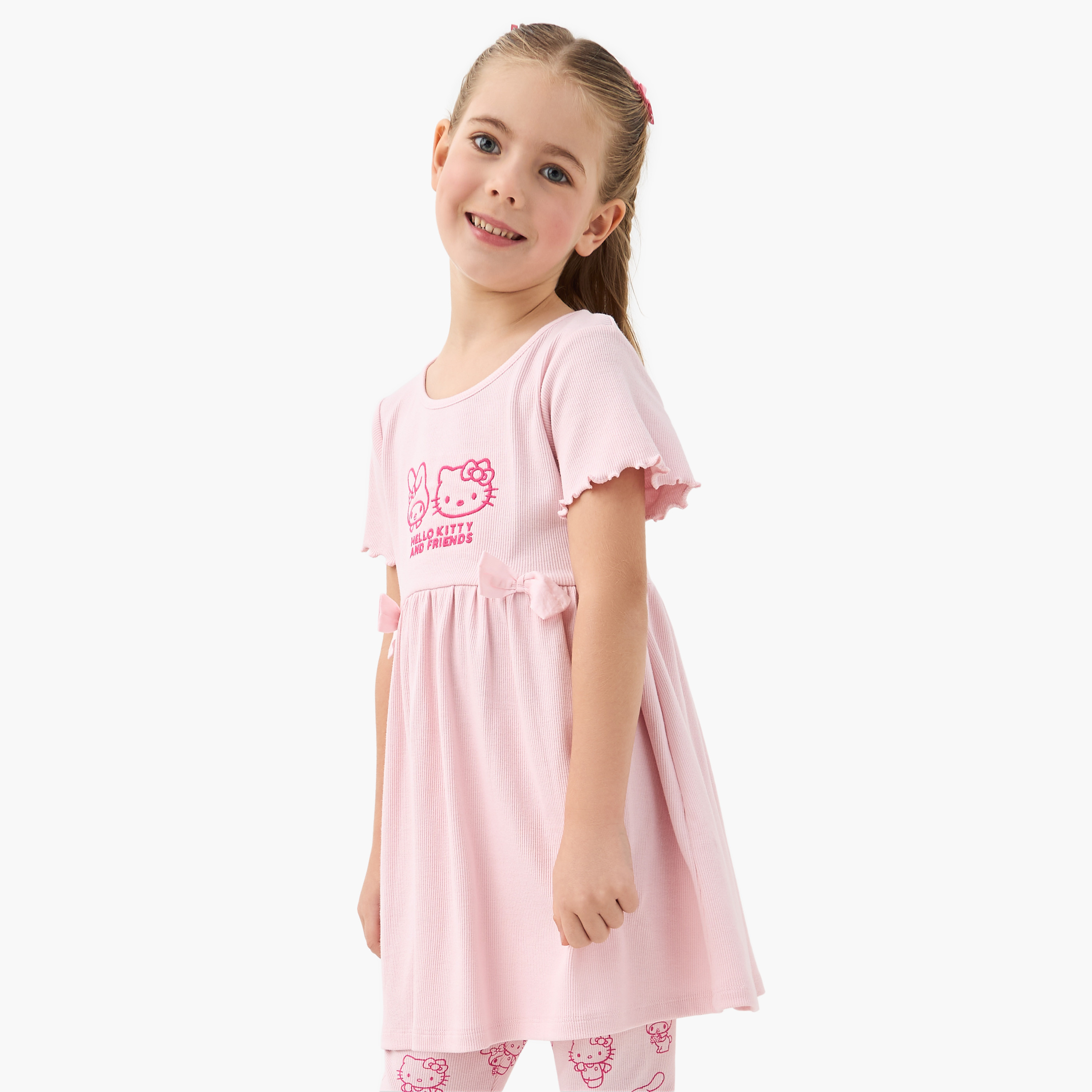 طقم بلوزة وبنطلون ليقينز بطبعات هالو كيتي من سانريو-baby-girls-clothing-setsandcoords-image-2