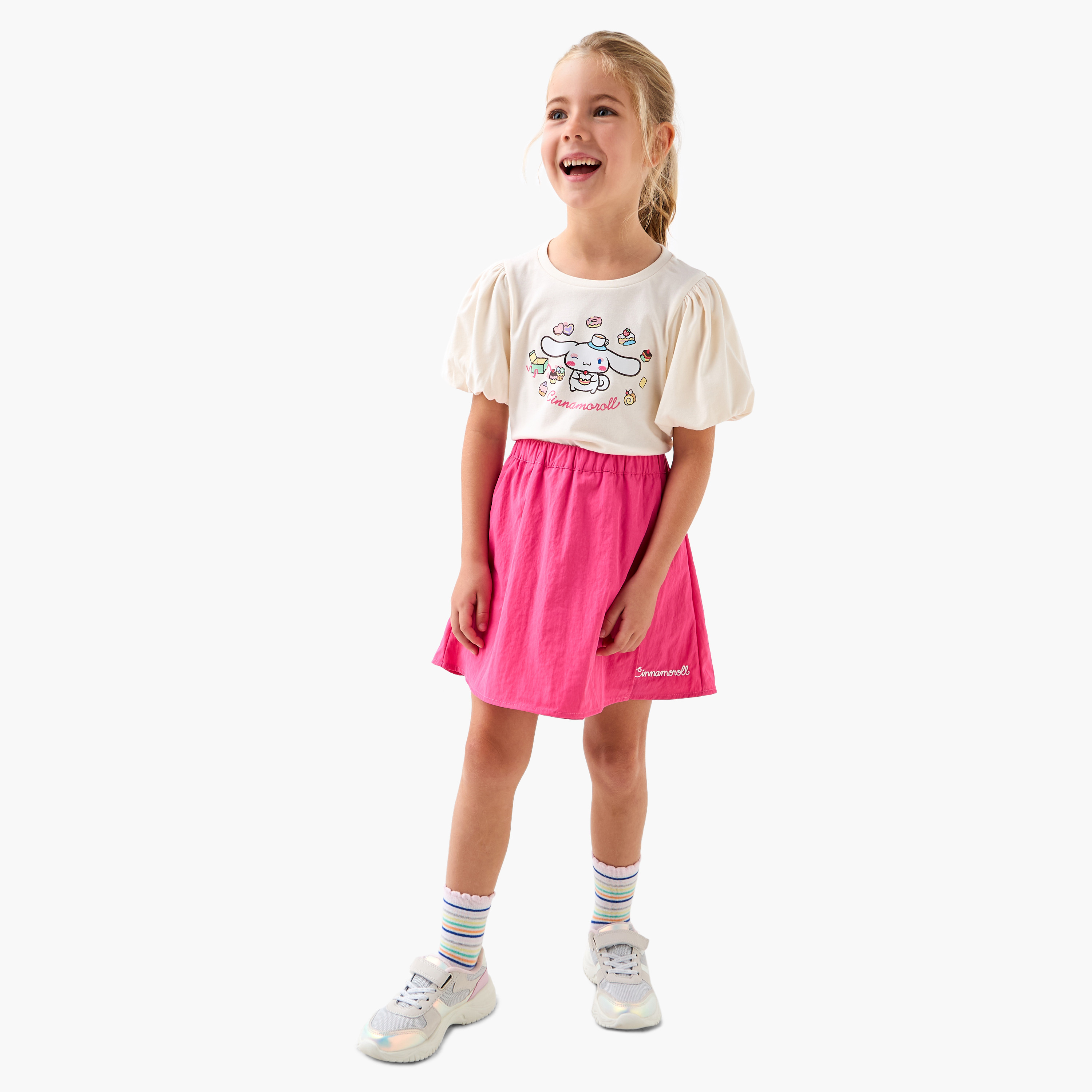 Sanrio Cinnamoroll Print T-shirt and Skirt Set-baby-girls-clothing-setsandcoords-image-1