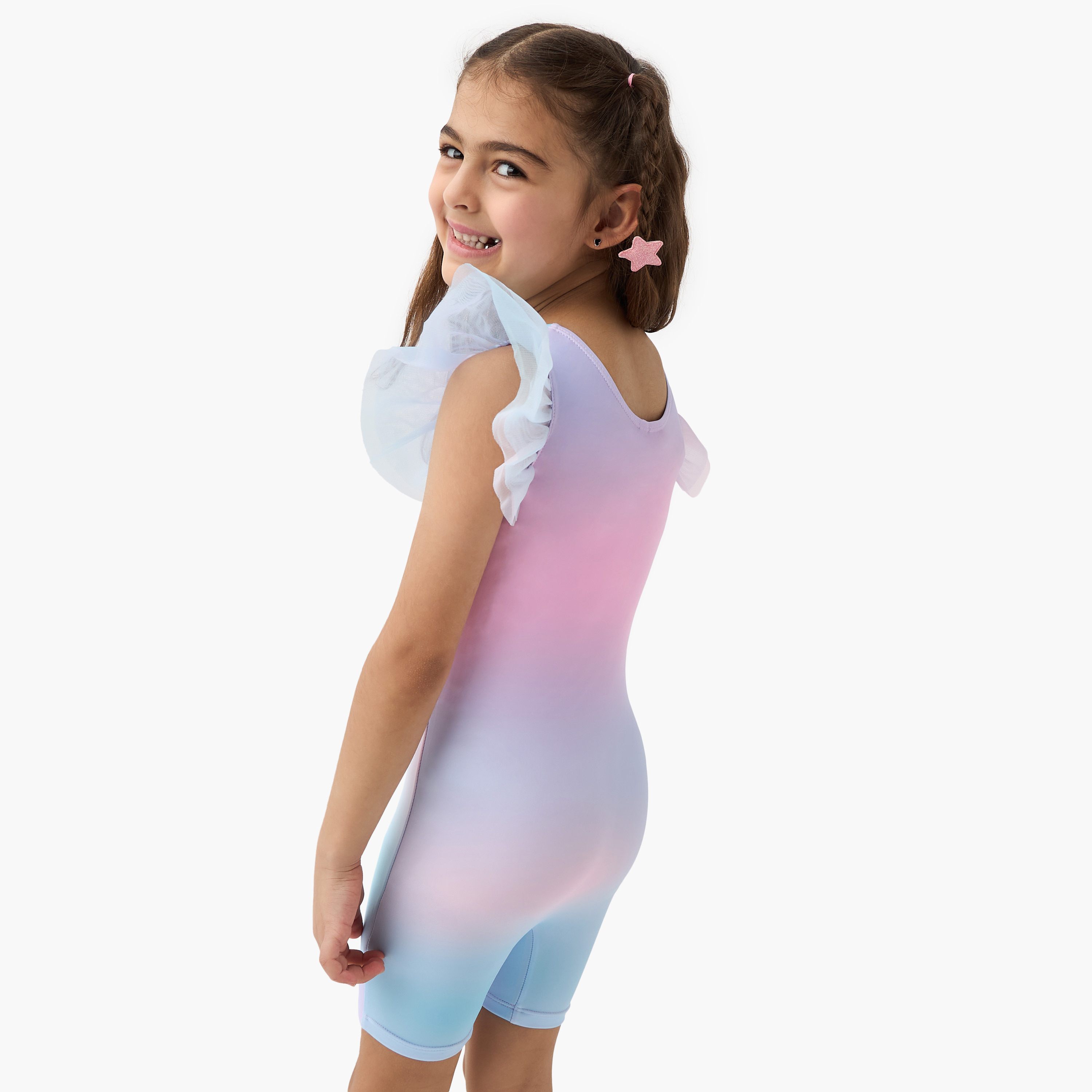 Sanrio Hello Kitty Print Swimsuit with Ruffles-girls-clothing-sportswear-swimwear-image-3