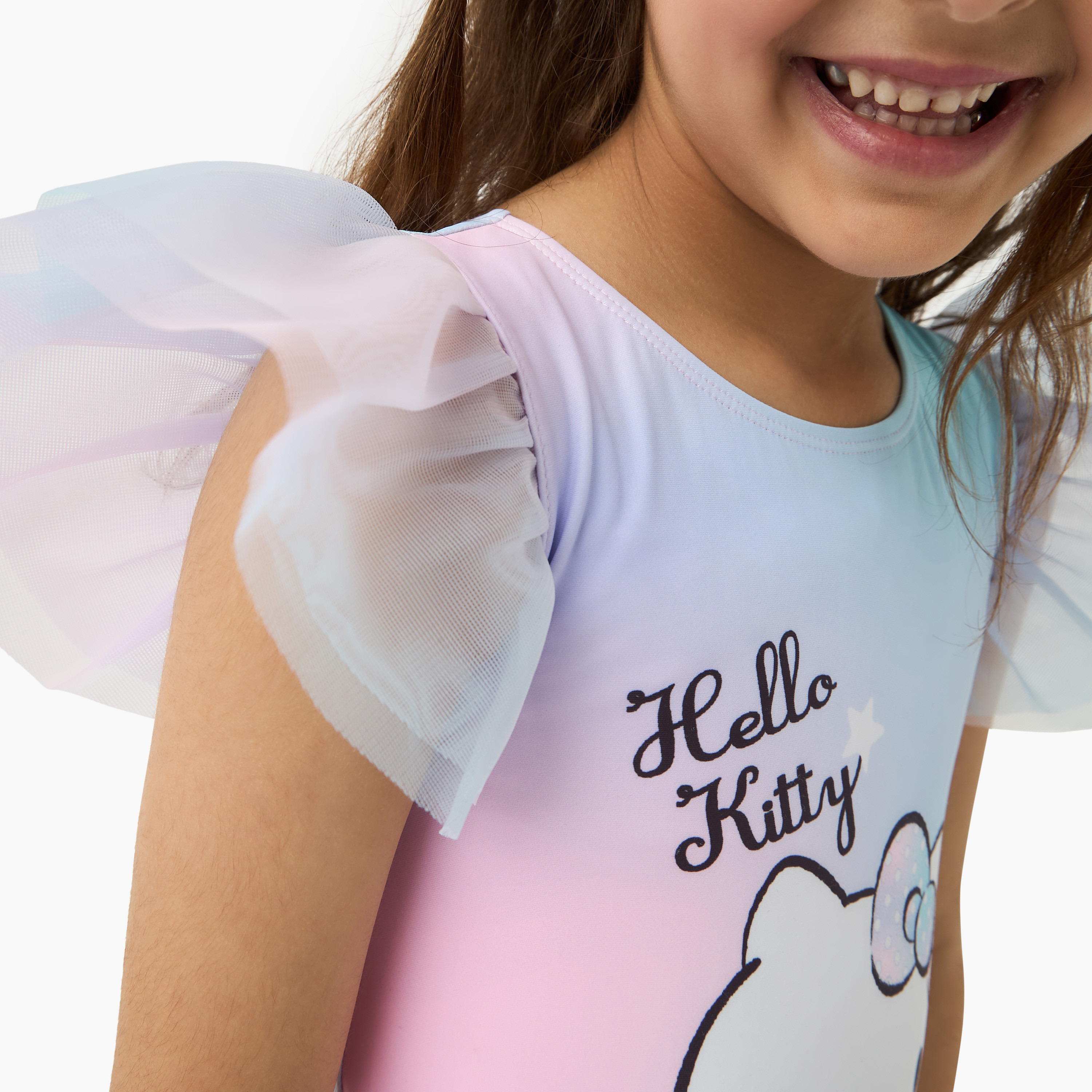 Sanrio Hello Kitty Print Swimsuit with Ruffles-girls-clothing-sportswear-swimwear-image-4