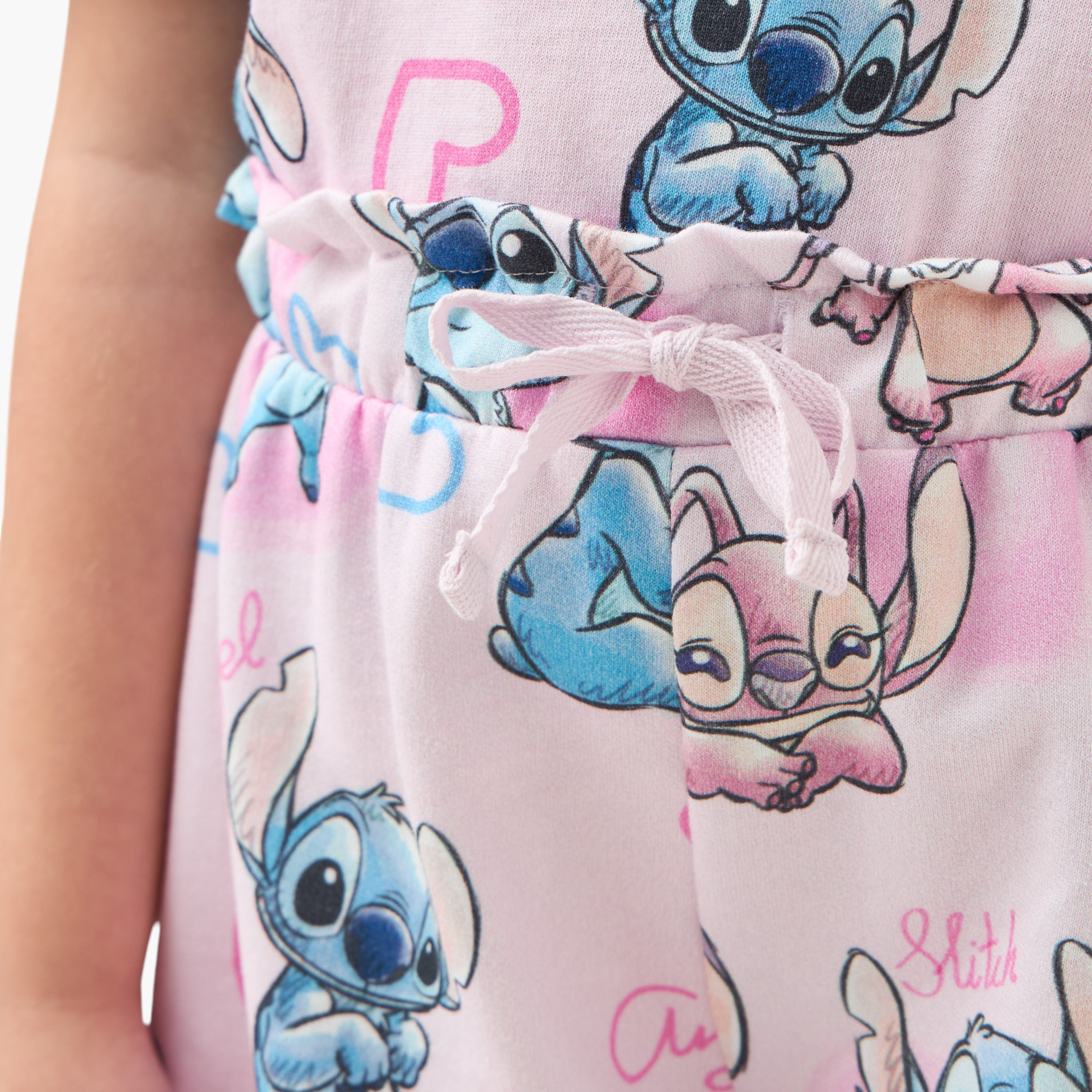 Disney Angel and Stitch Print Shorts with Elasticated Waistband-girls-clothing-bottoms-shorts-image-4