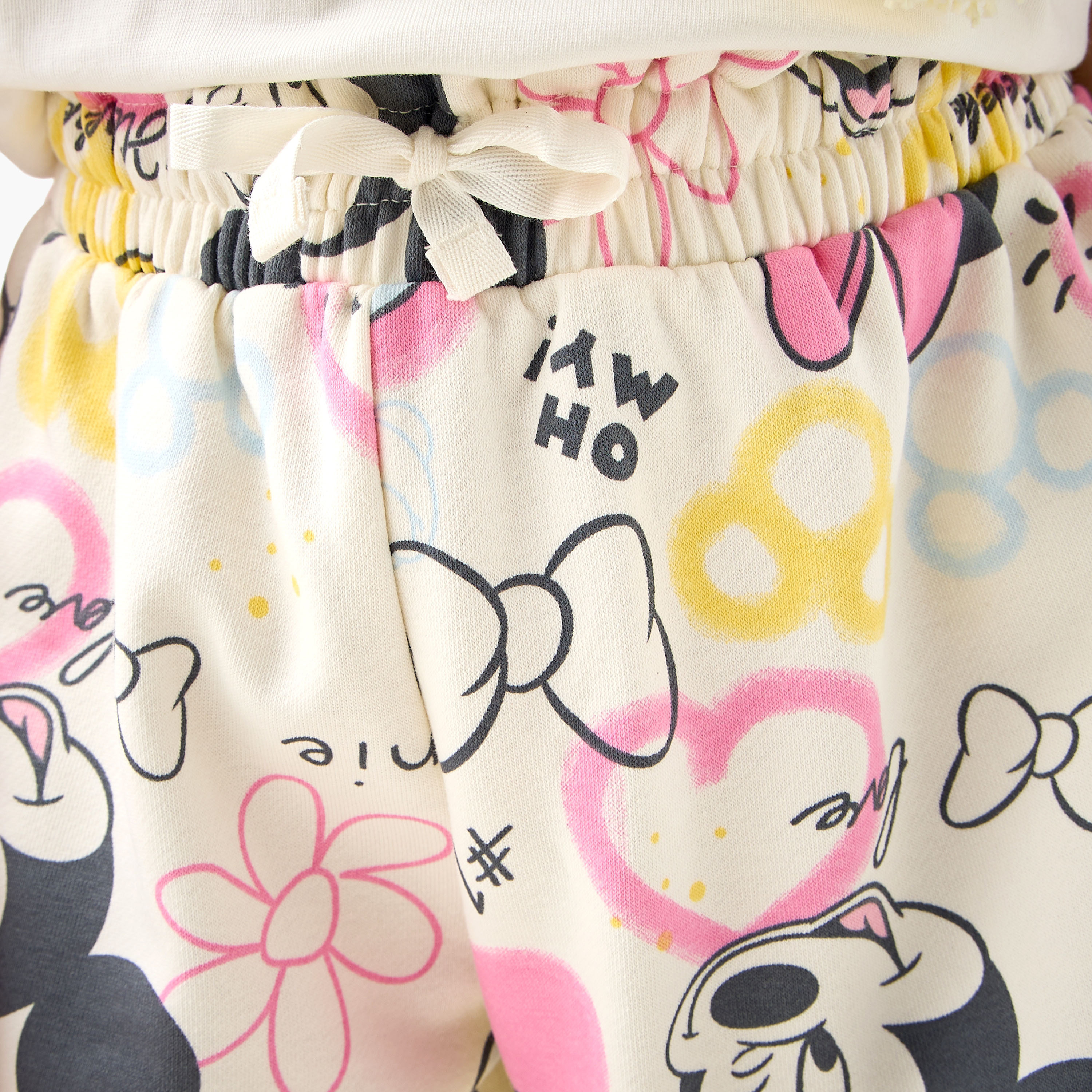 Disney Mickey and Minnie Mouse Print Shorts with Drawstring Closure-girls-clothing-bottoms-shorts-image-4
