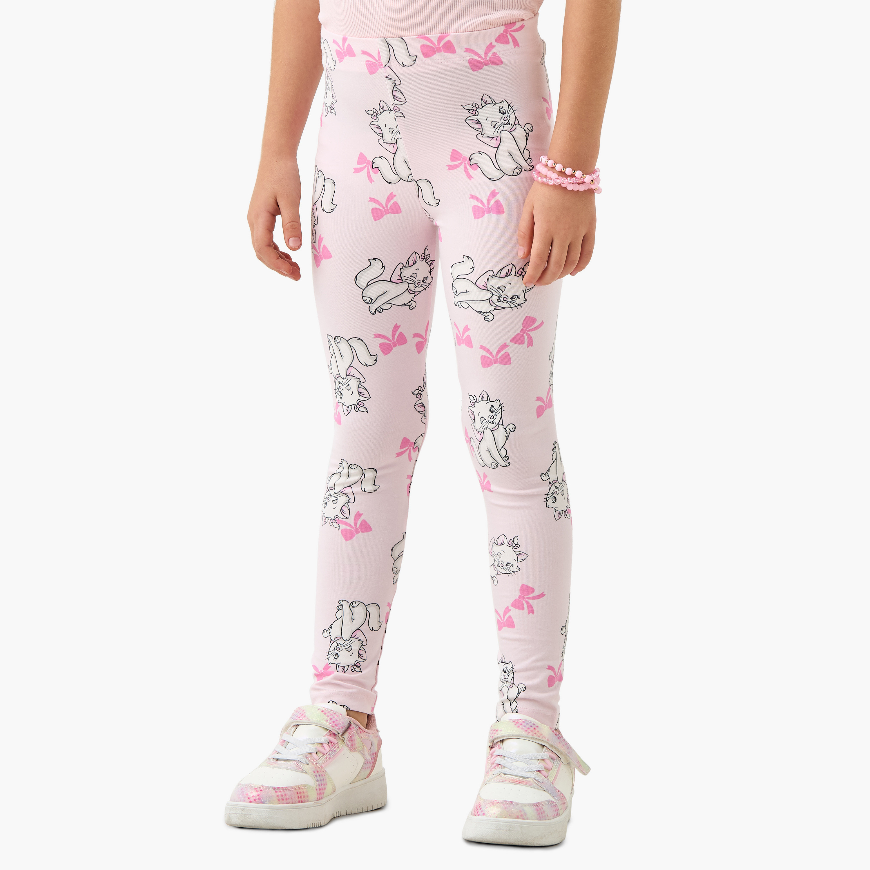 Disney Marie Print Leggings with Elasticated Waistband-baby-girls-clothing-bottoms-leggings-image-1