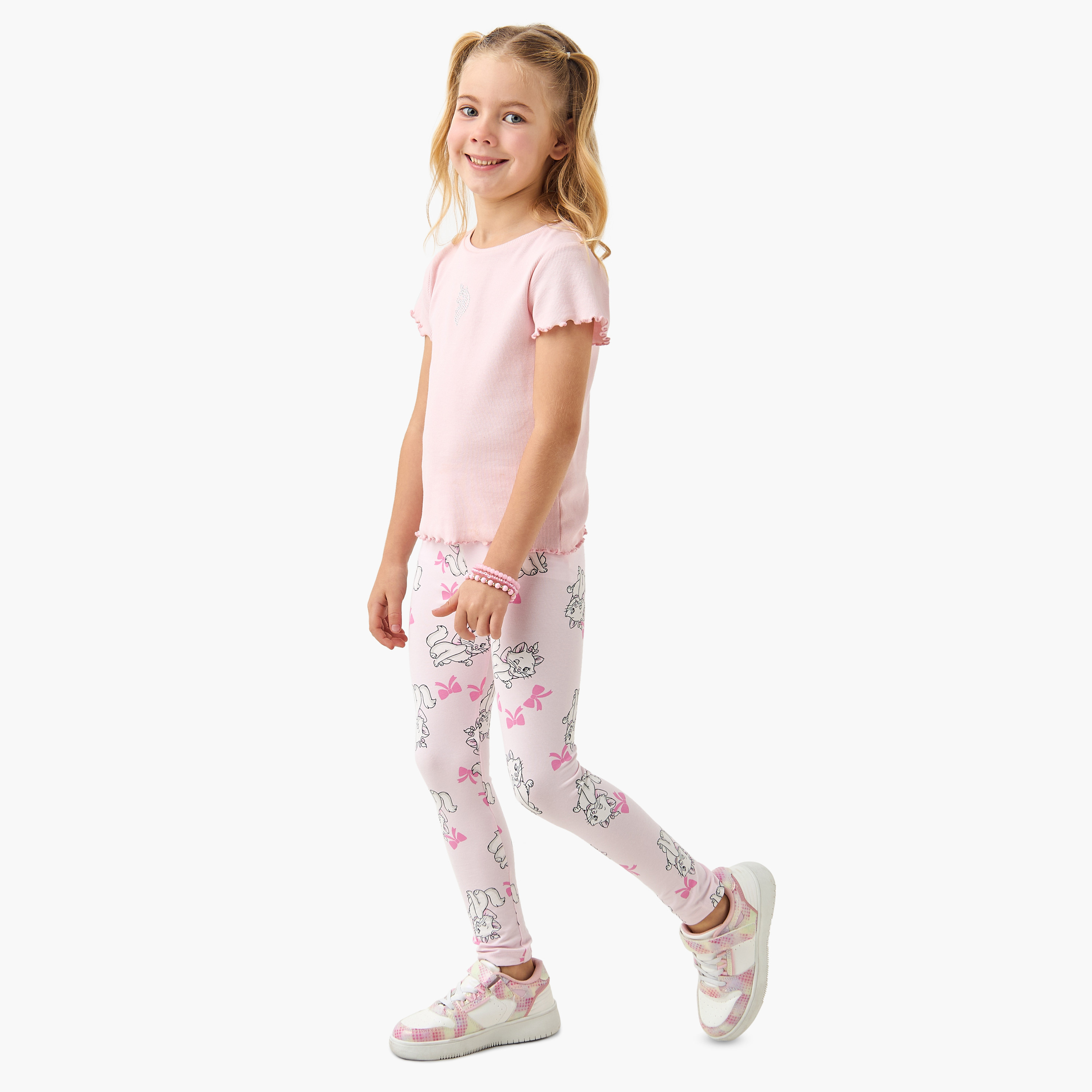 Disney Marie Print Leggings with Elasticated Waistband-girls-clothing-bottoms-leggings-image-2
