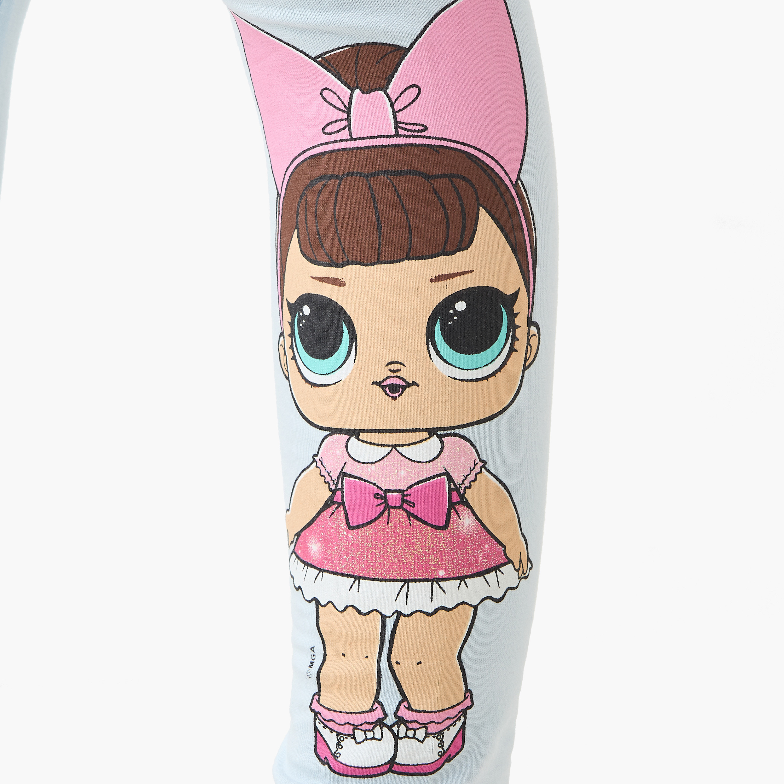 بنطلون ليقنز بخصر مطاطي وطبعات إل أو إل سربرايز-girls-clothing-bottoms-leggings-image-1