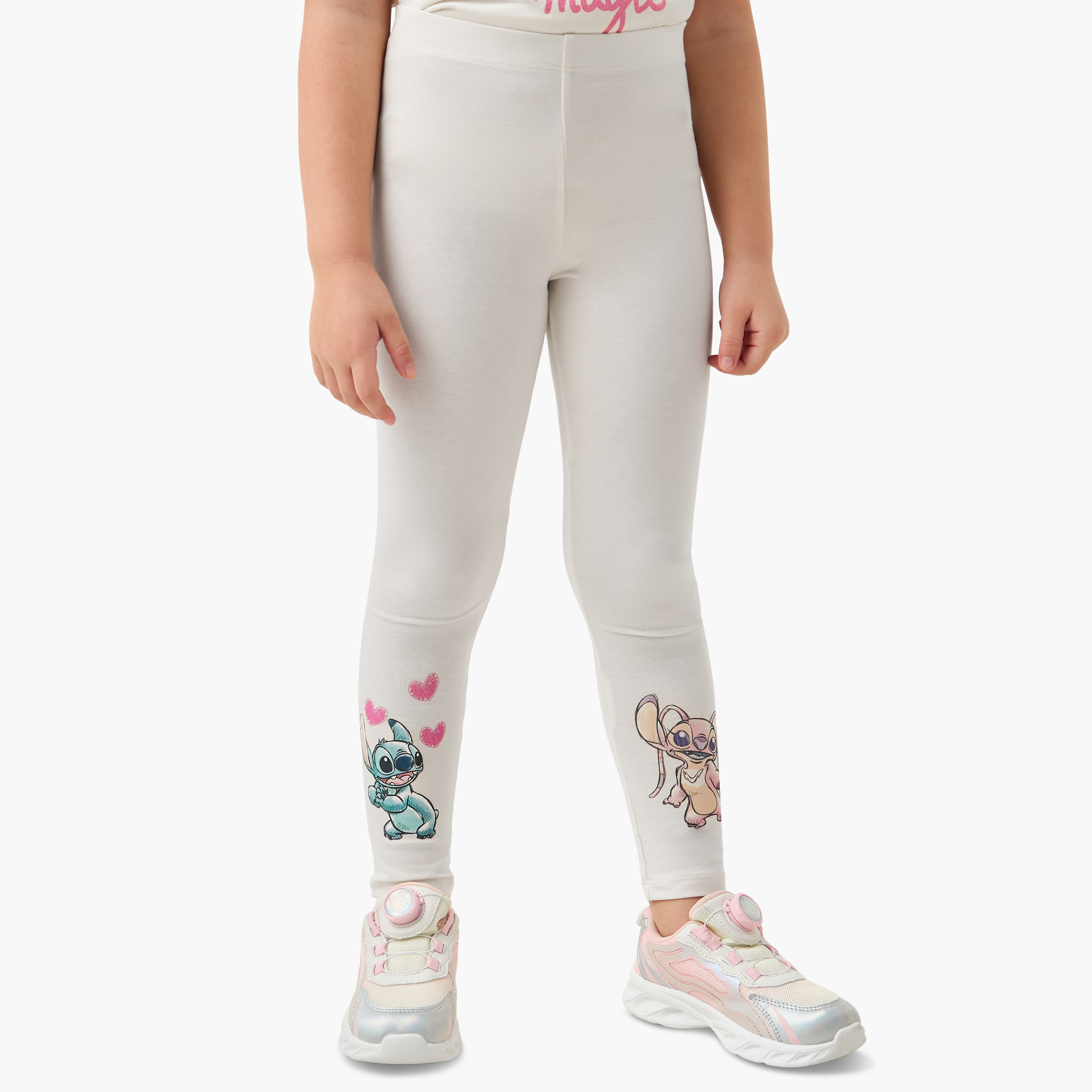 بنطلون ليقنز واسع بطبعات ستيتش وأنجل وخصر مطاطي من ديزني-girls-clothing-bottoms-leggings-image-5