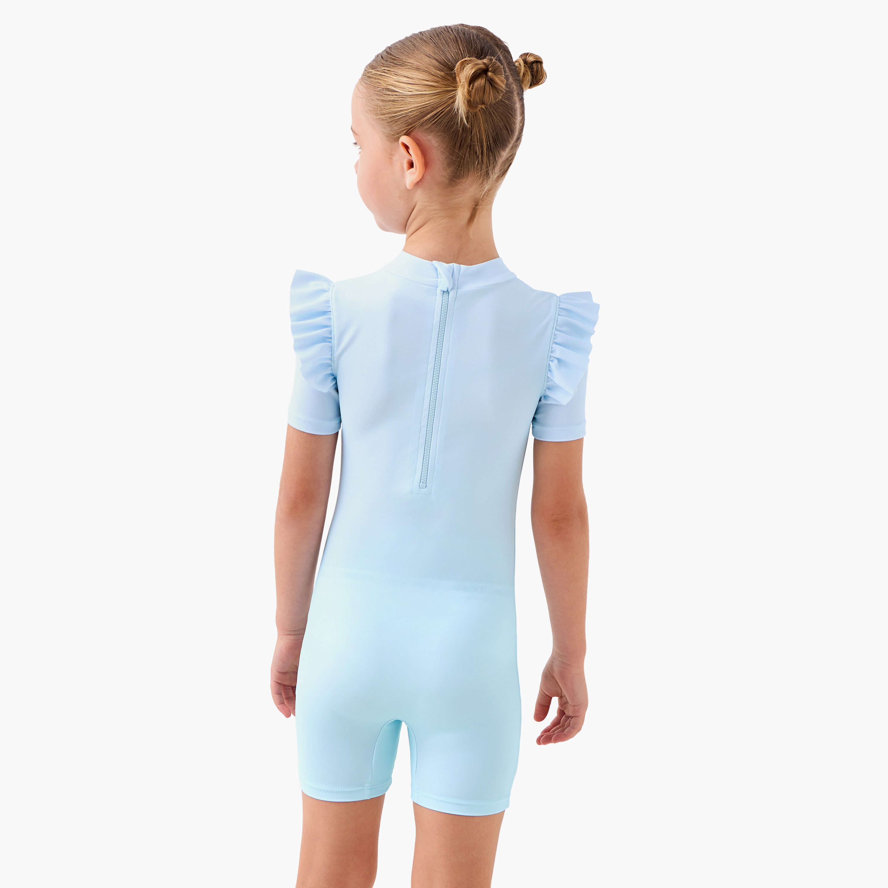 بدلة سباحة بأكمام قصيرة وتفاصيل كشكش وطبعات من ديزني-sports-gear-swimming-girl-image-3