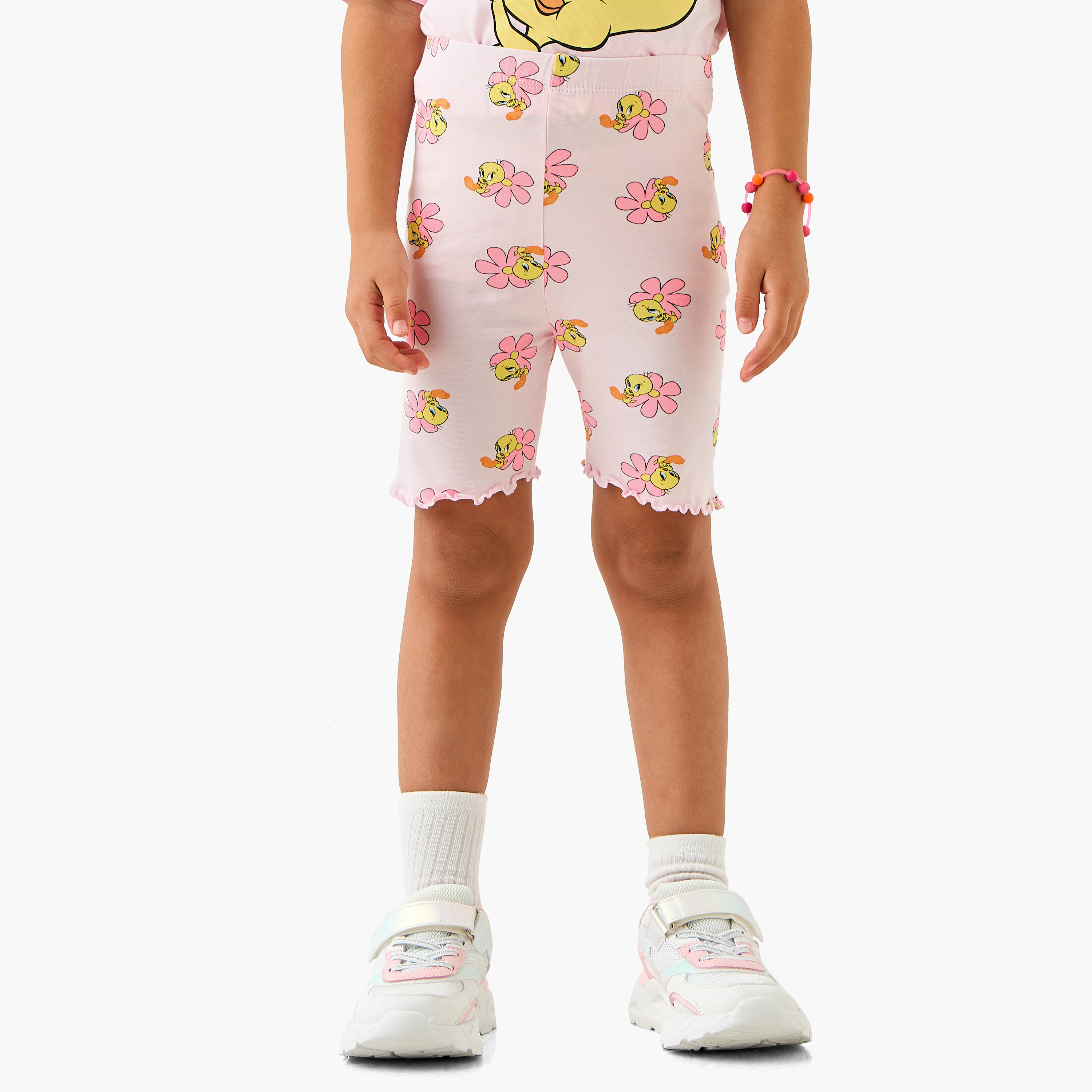 طقم تيشيرت وشورت بطبعات تويتي-baby-girls-clothing-setsandcoords-image-3