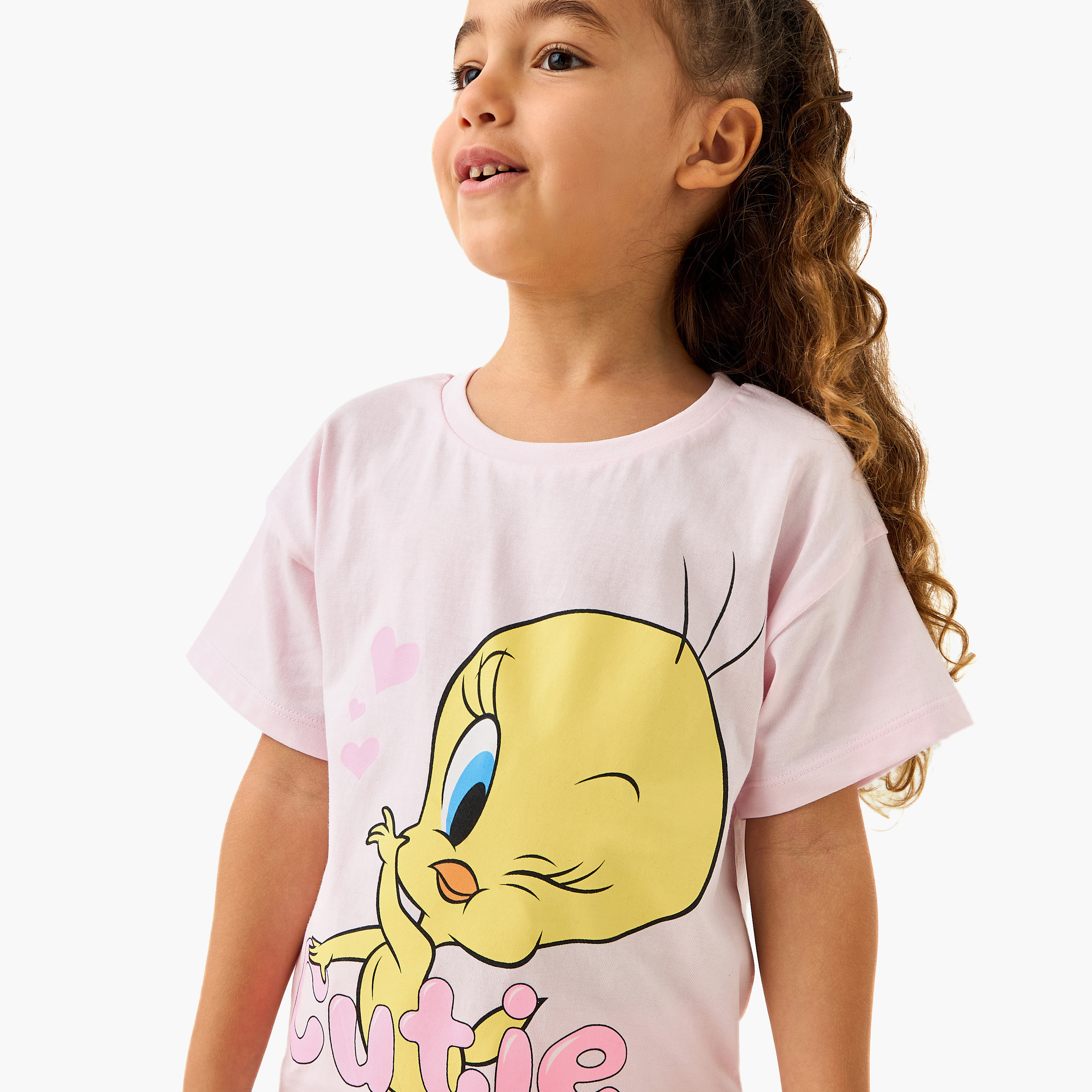 طقم تيشيرت وشورت بطبعات تويتي-baby-girls-clothing-setsandcoords-image-5