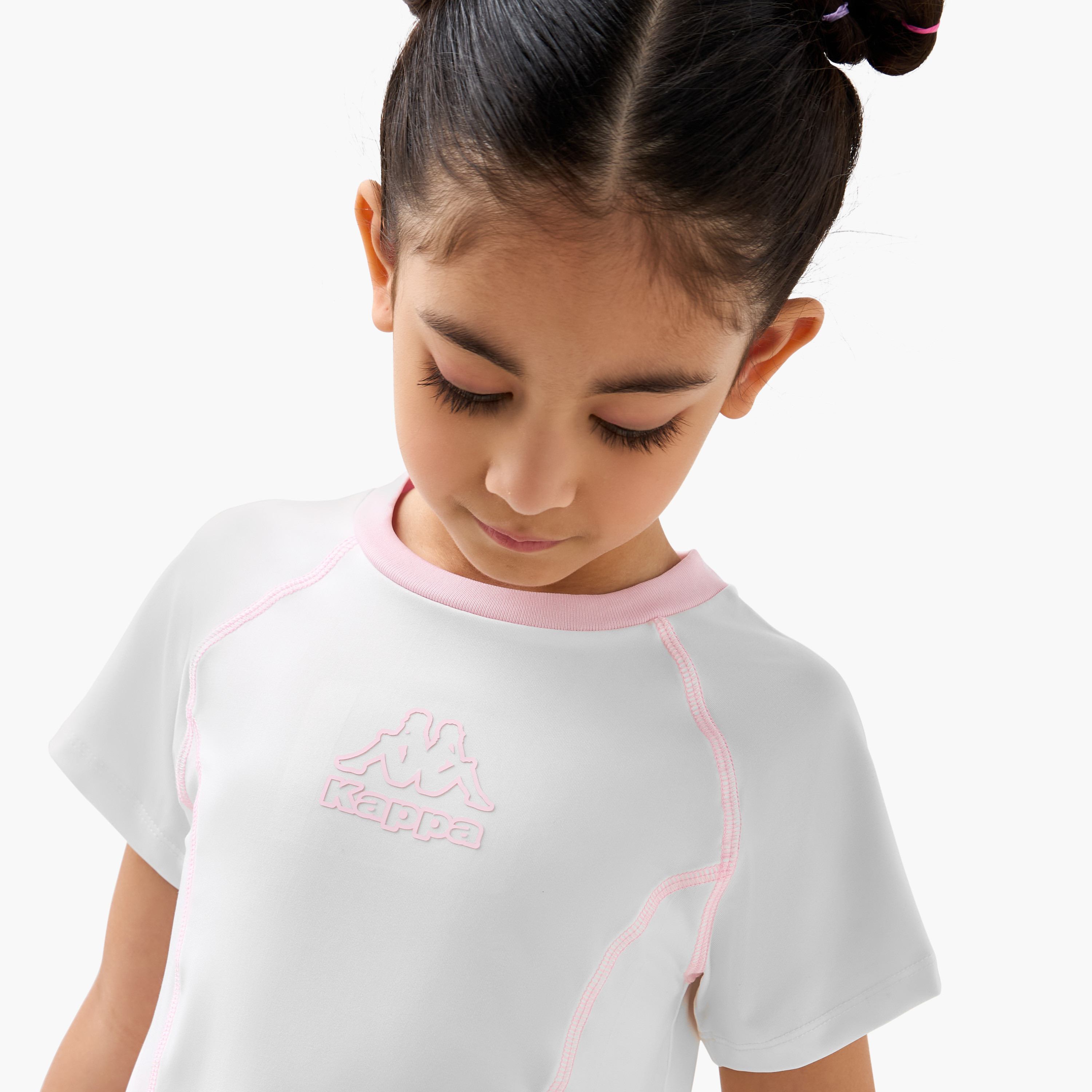 تيشيرت بأكمام قصيرة وياقة ضيقة وألواح من كابا-sports-girls-clothing-tops-image-2