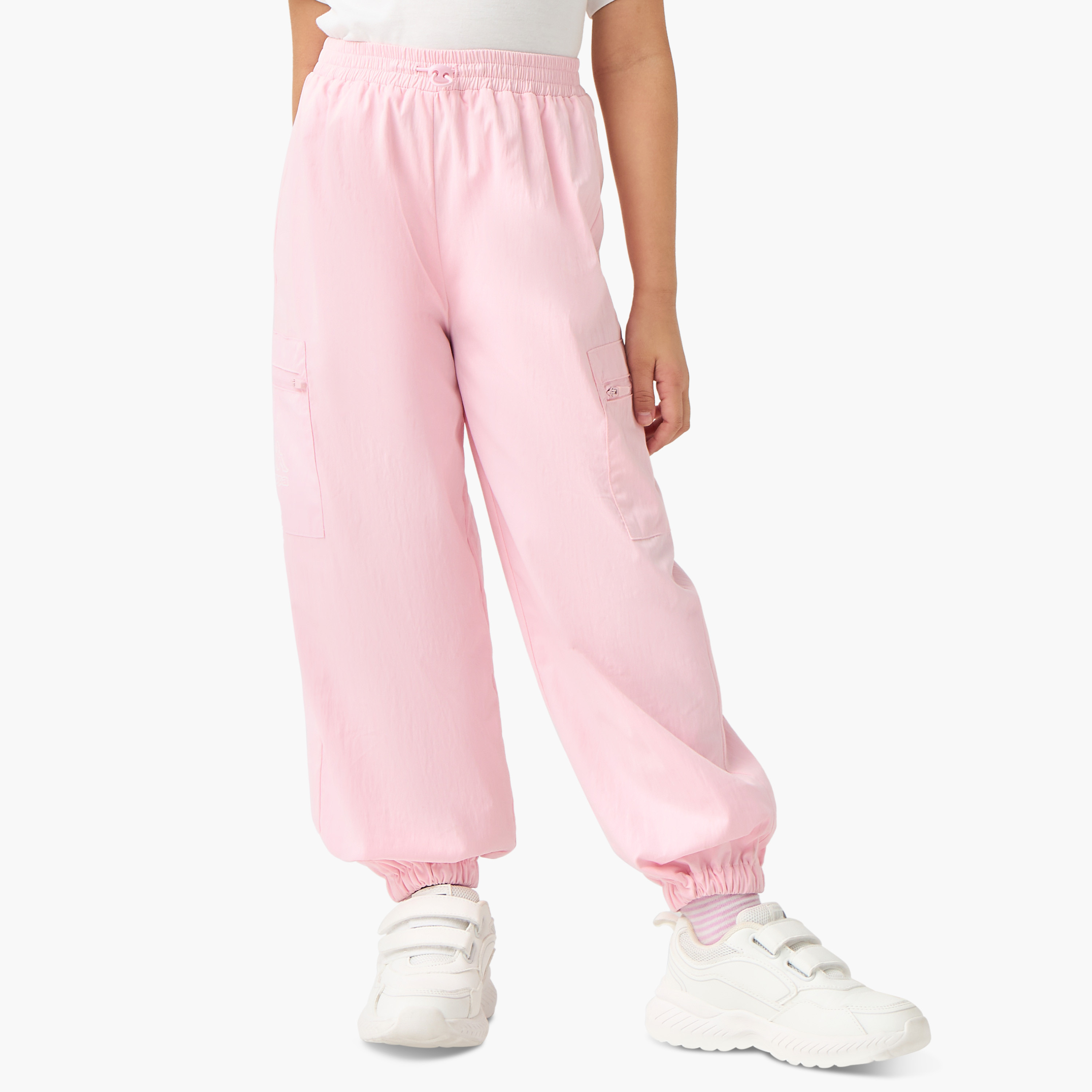 بنطلون رياضي سادة برباط إغلاق وجيوب من كابا-baby-girls-clothing-sportswear-bottoms-image-6