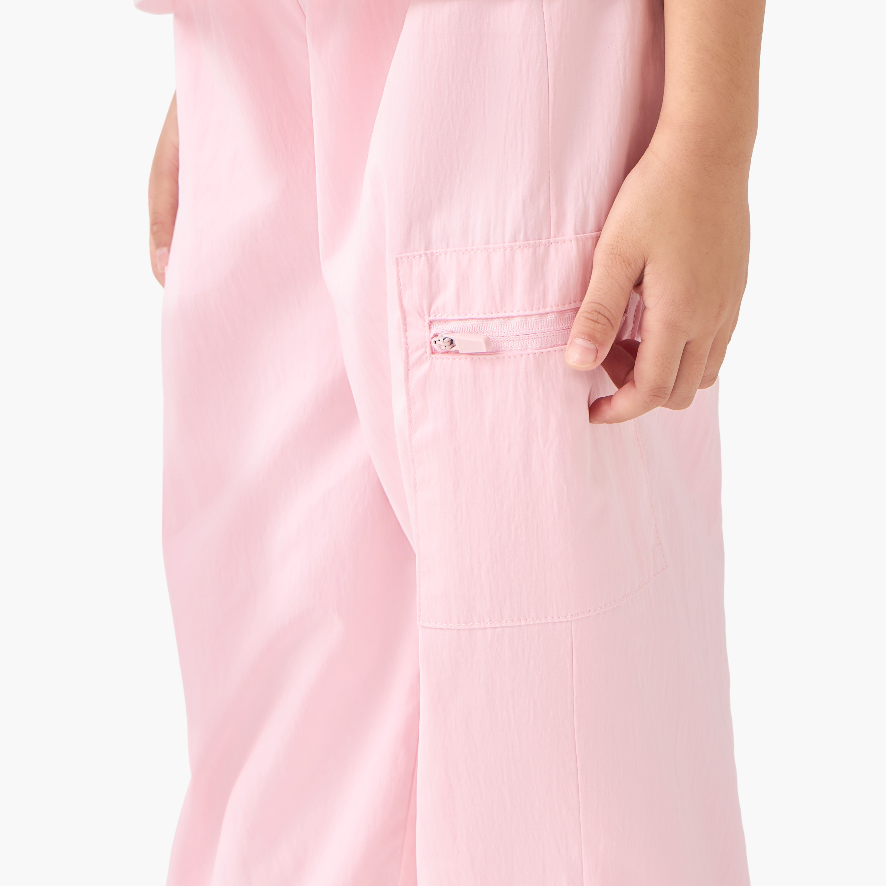 بنطلون رياضي سادة برباط إغلاق وجيوب من كابا-baby-girls-clothing-sportswear-bottoms-image-3