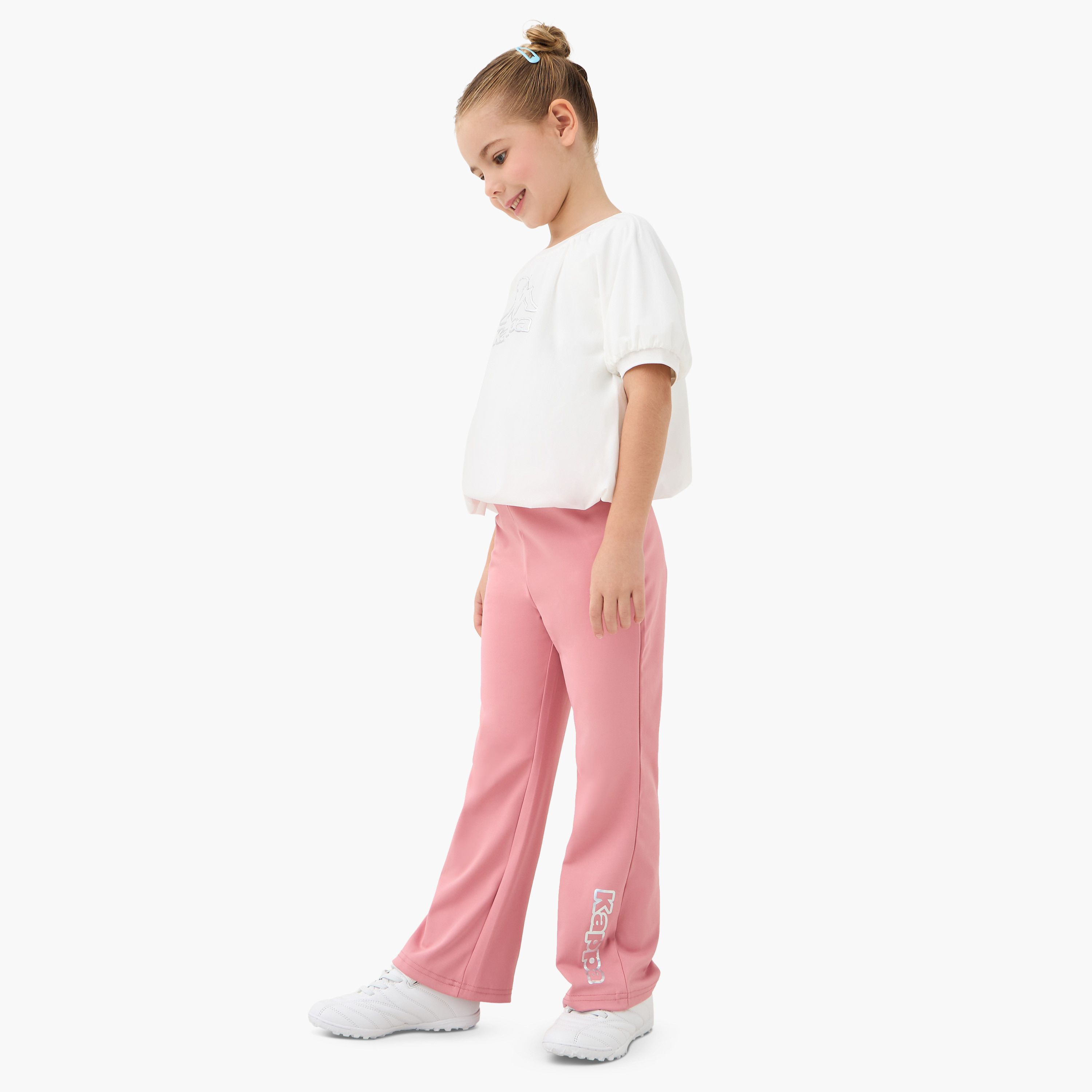 Kappa Logo Print Flared Leggings-girls-clothing-sportswear-bottoms-leggings-image-2