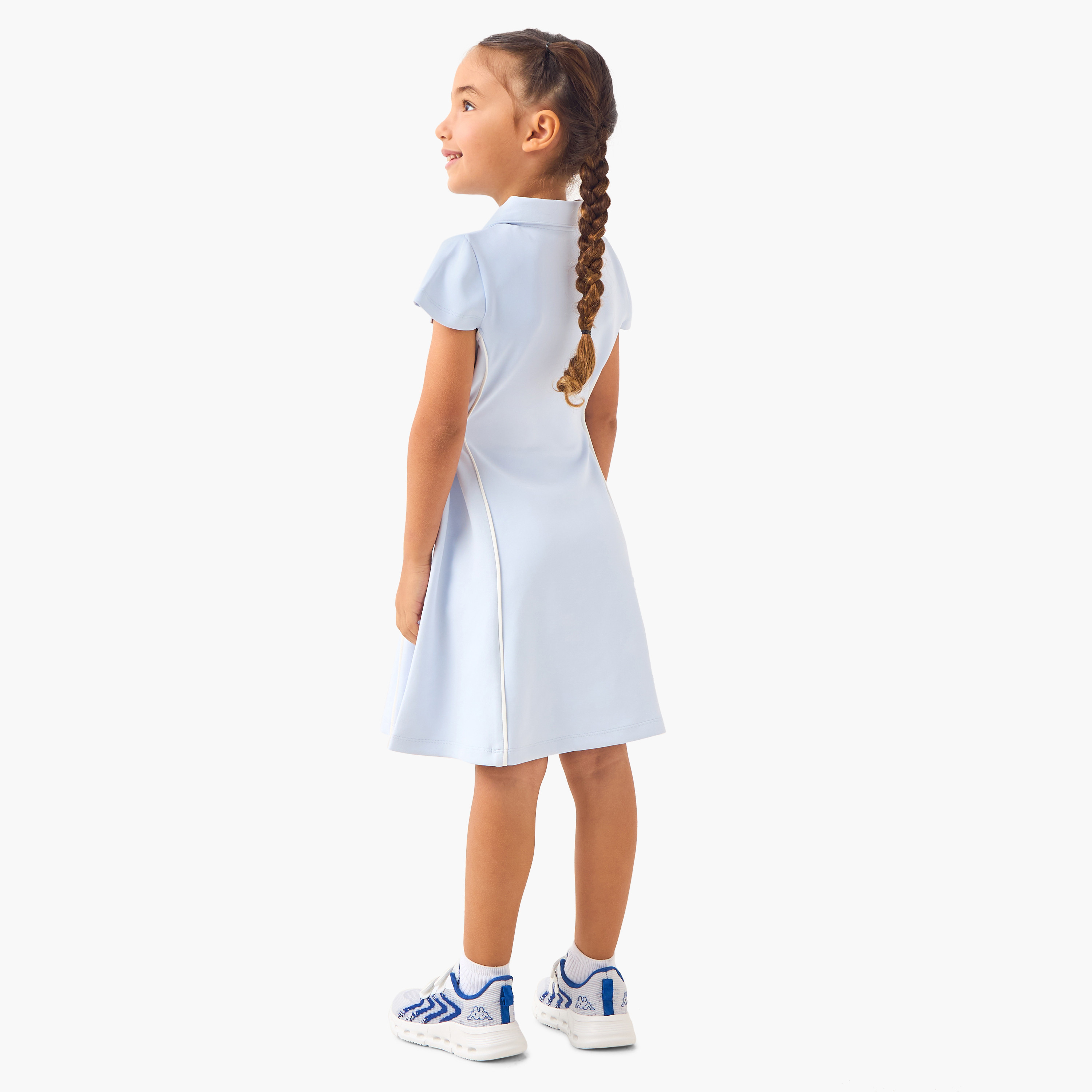 Kappa Solid Polo Dress with Collar and Toggle Detail-girls-clothing-dressesandjumpsuits-image-3