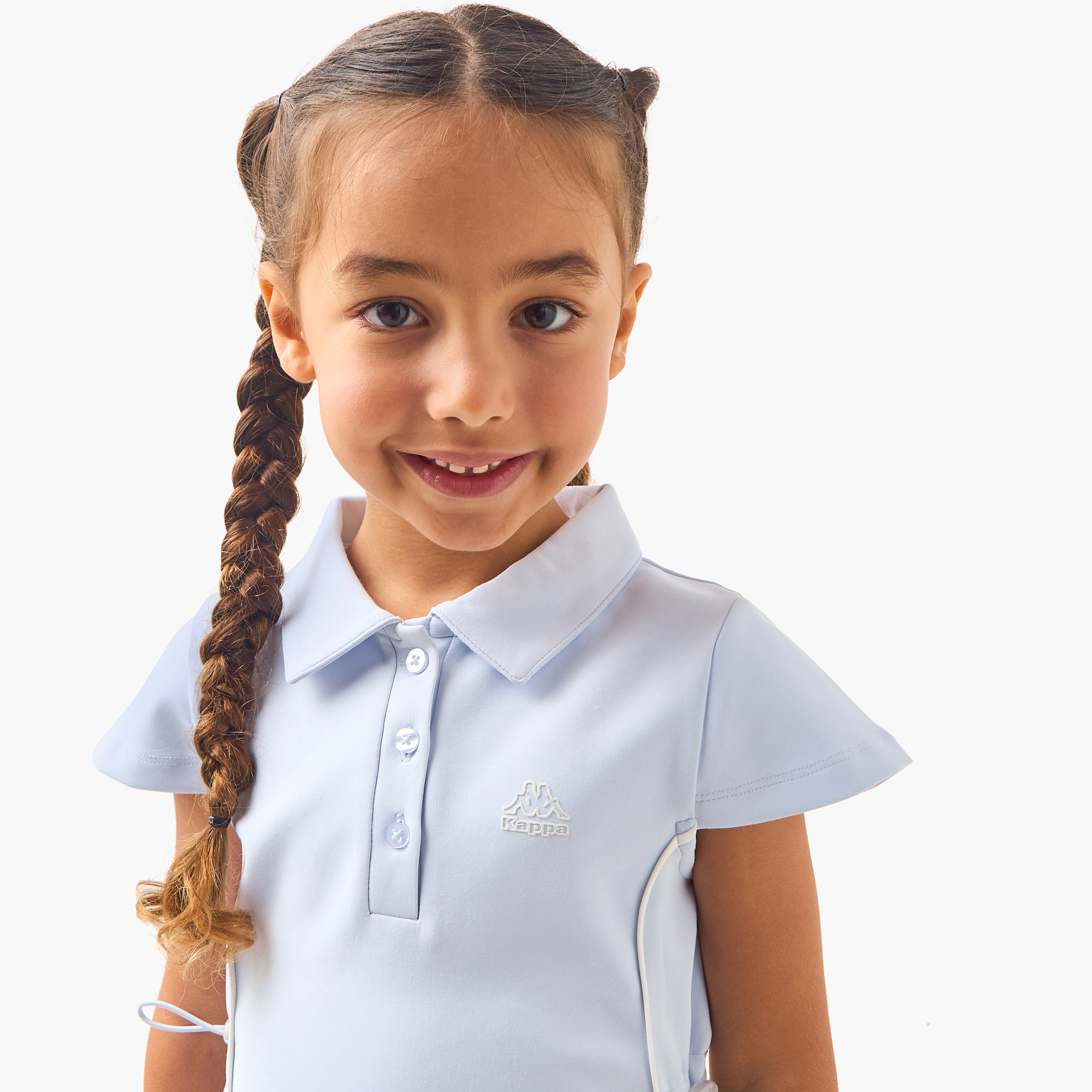 Kappa Solid Polo Dress with Collar and Toggle Detail-girls-clothing-dressesandjumpsuits-image-4