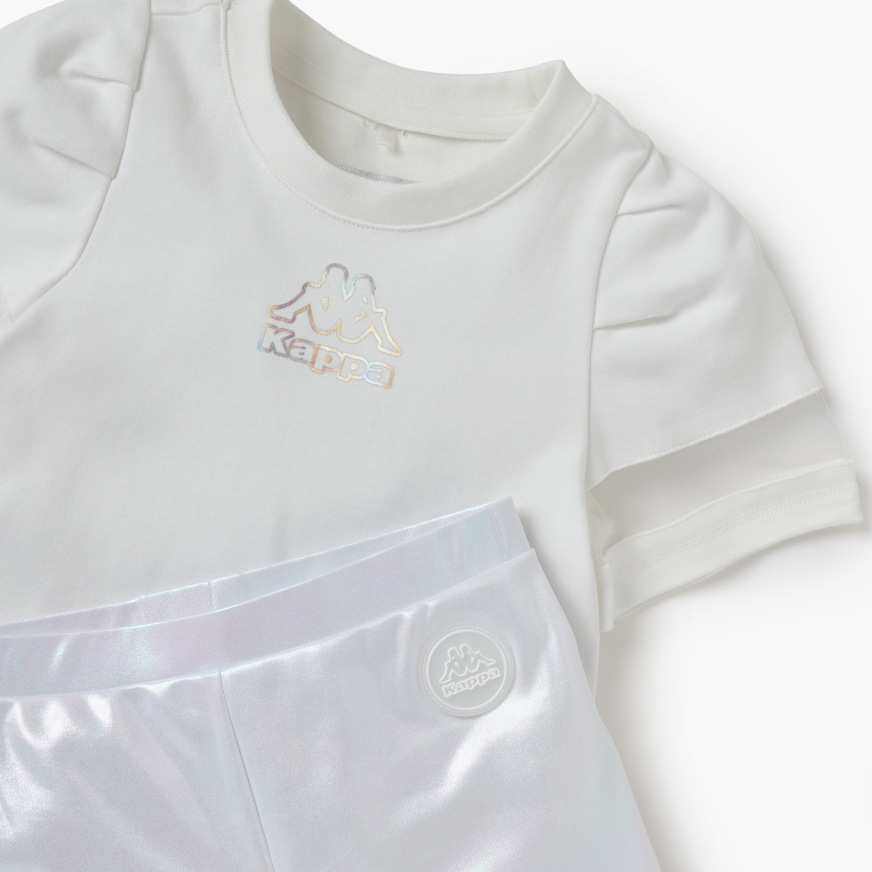 Kappa Logo Print T-shirt and Shorts Set-girls-clothing-setsandcoords-image-4