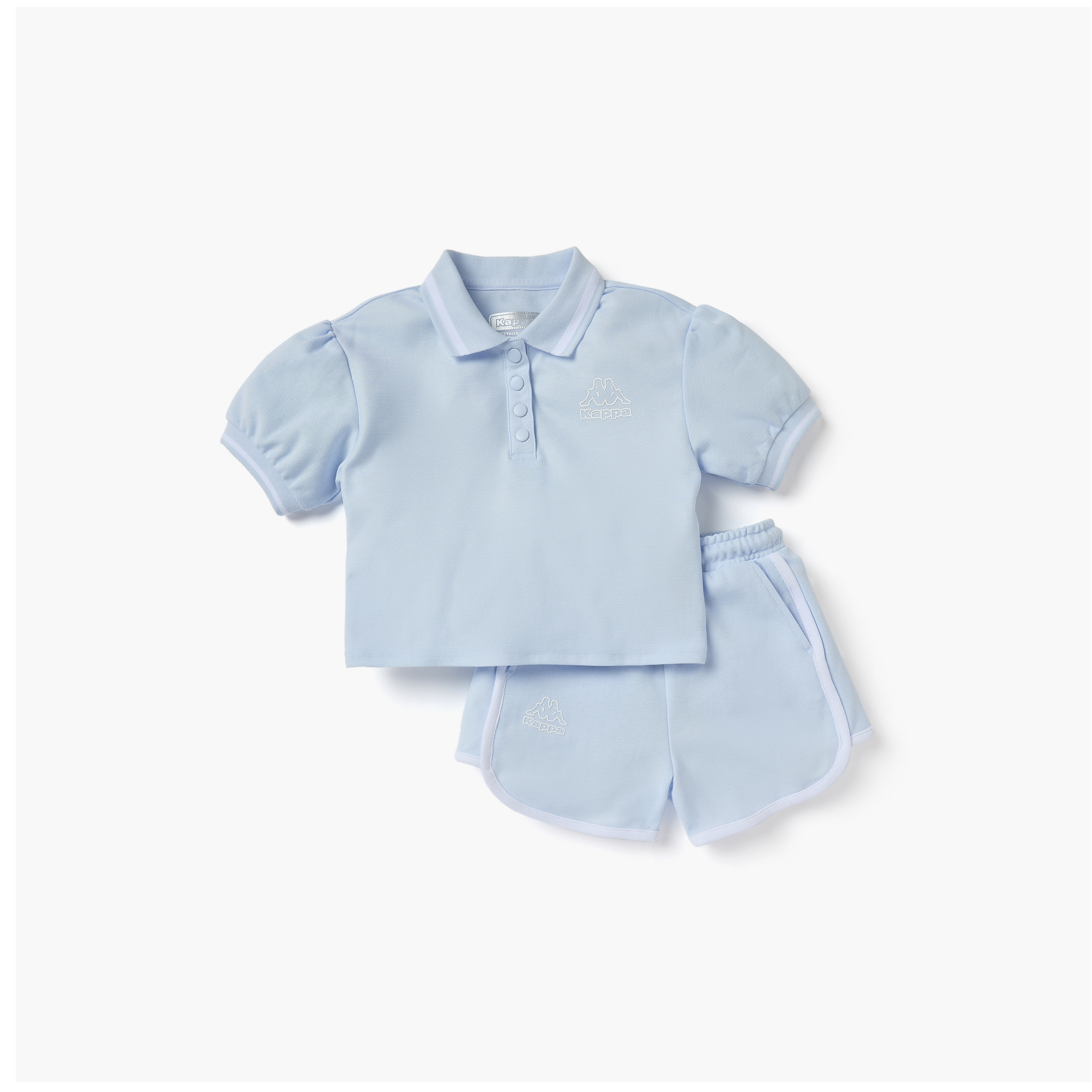 Kappa Logo Detail T-shirt and Shorts Set-baby-girls-clothing-setsandcoords-image-1