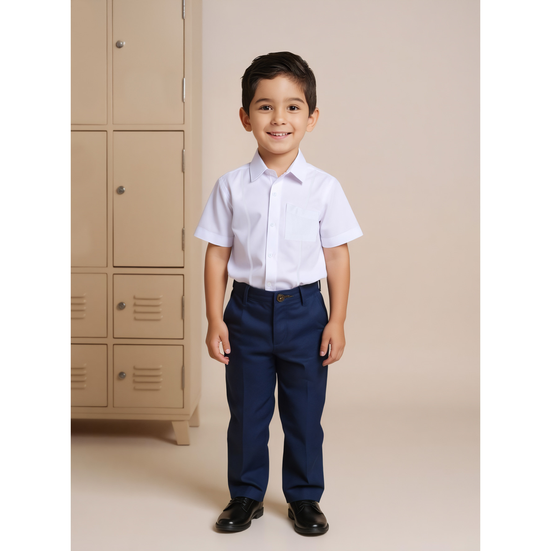 Juniors Solid Shirt with Pocket and Short Sleeves-boys-clothing-shirts-image-2