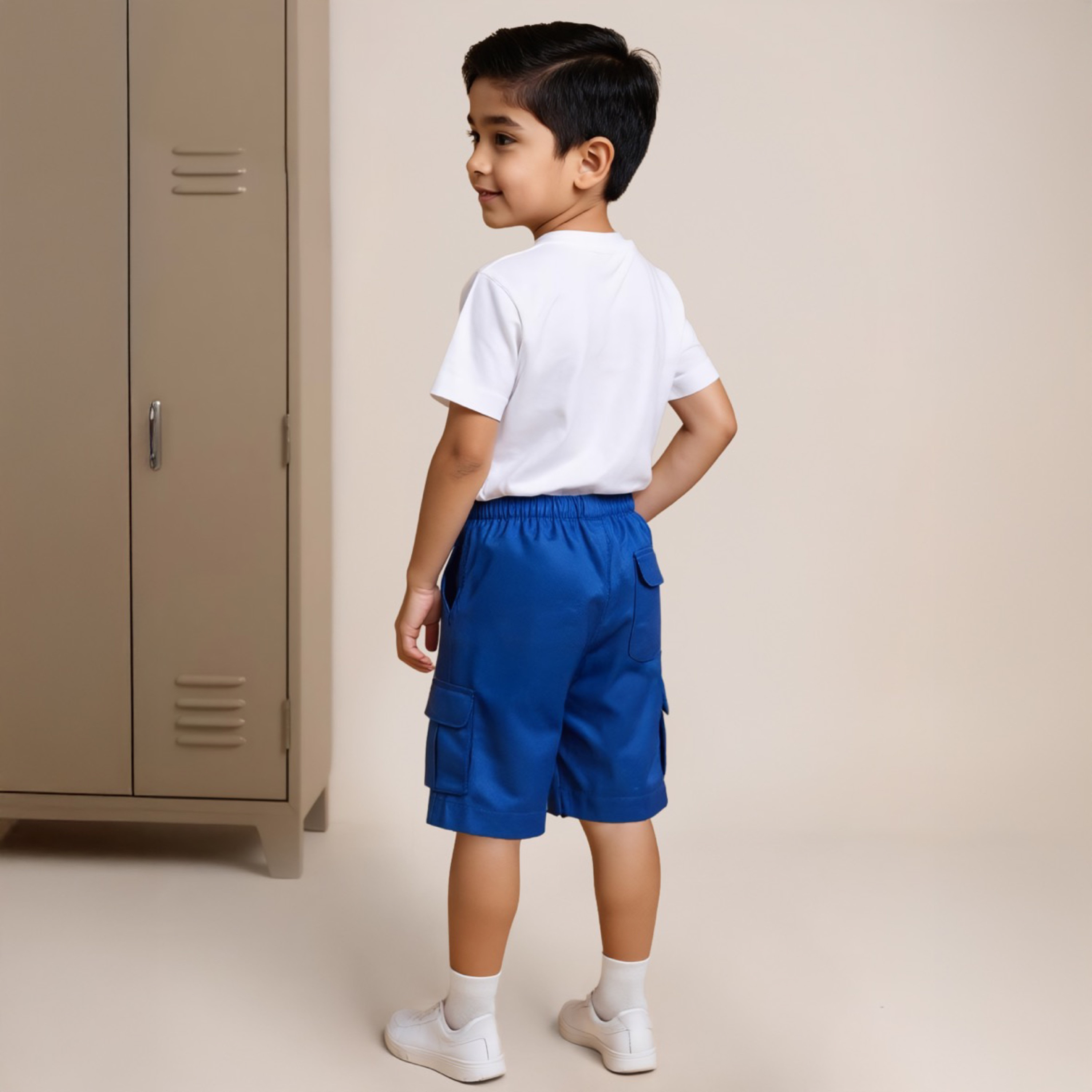 شورت سادة بخصر مطاطي وجيوب من جونيورز-boys-clothing-schoolwear-bottoms-shorts-image-3