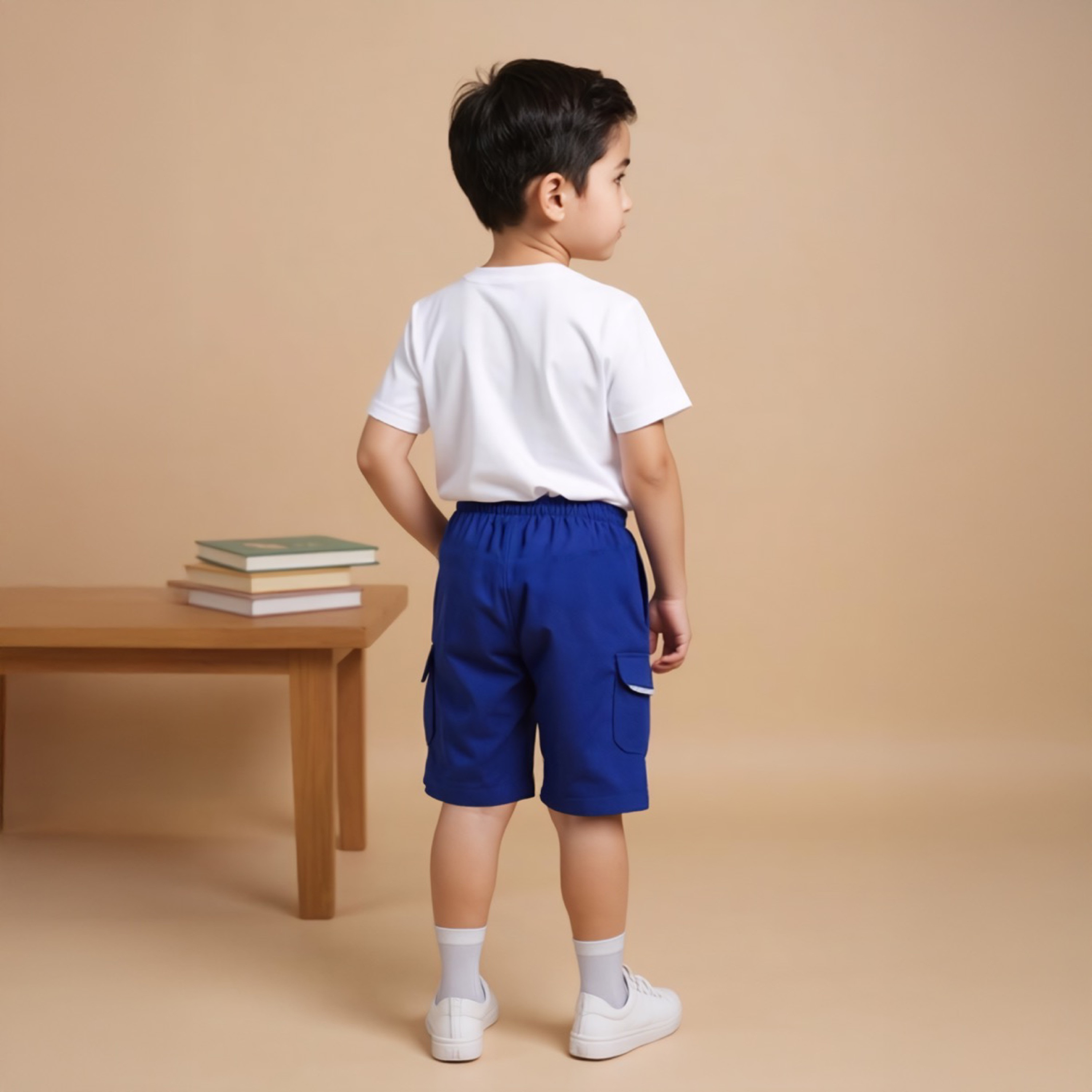 Juniors Solid Shorts with Pockets-boys-clothing-schoolwear-bottoms-shorts-image-3