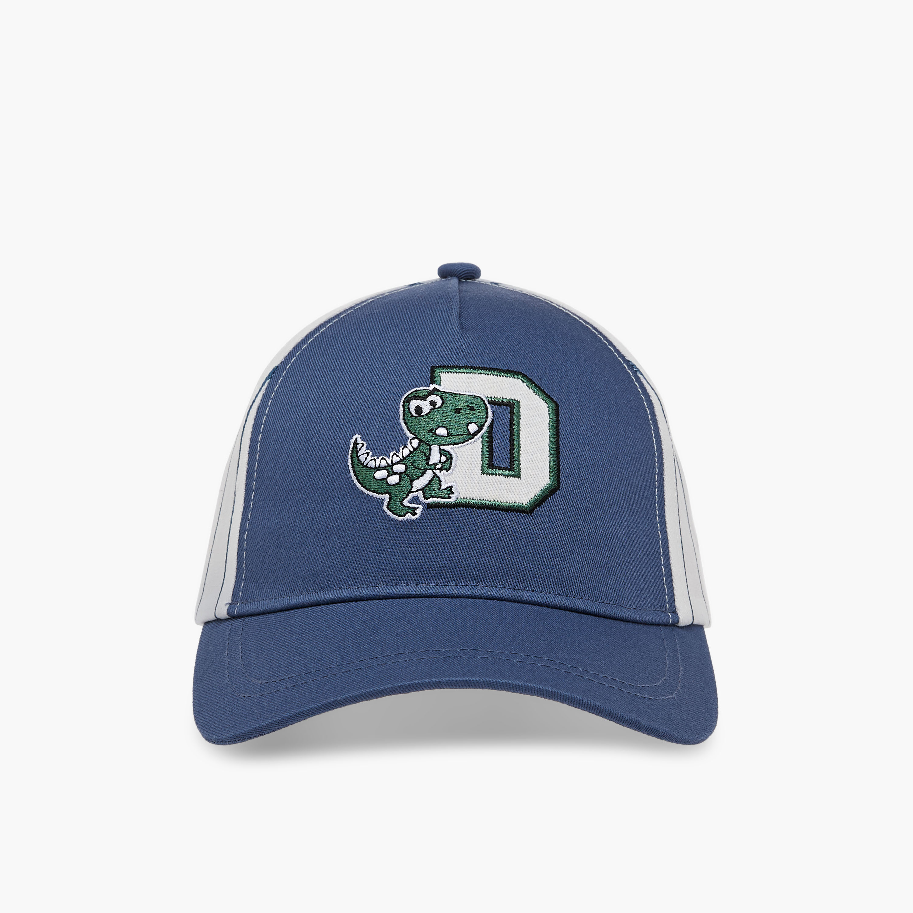 Juniors Dinosaur Embroidered Cap with Hook and Loop Closure-baby-boys-accessories-caps-image-1