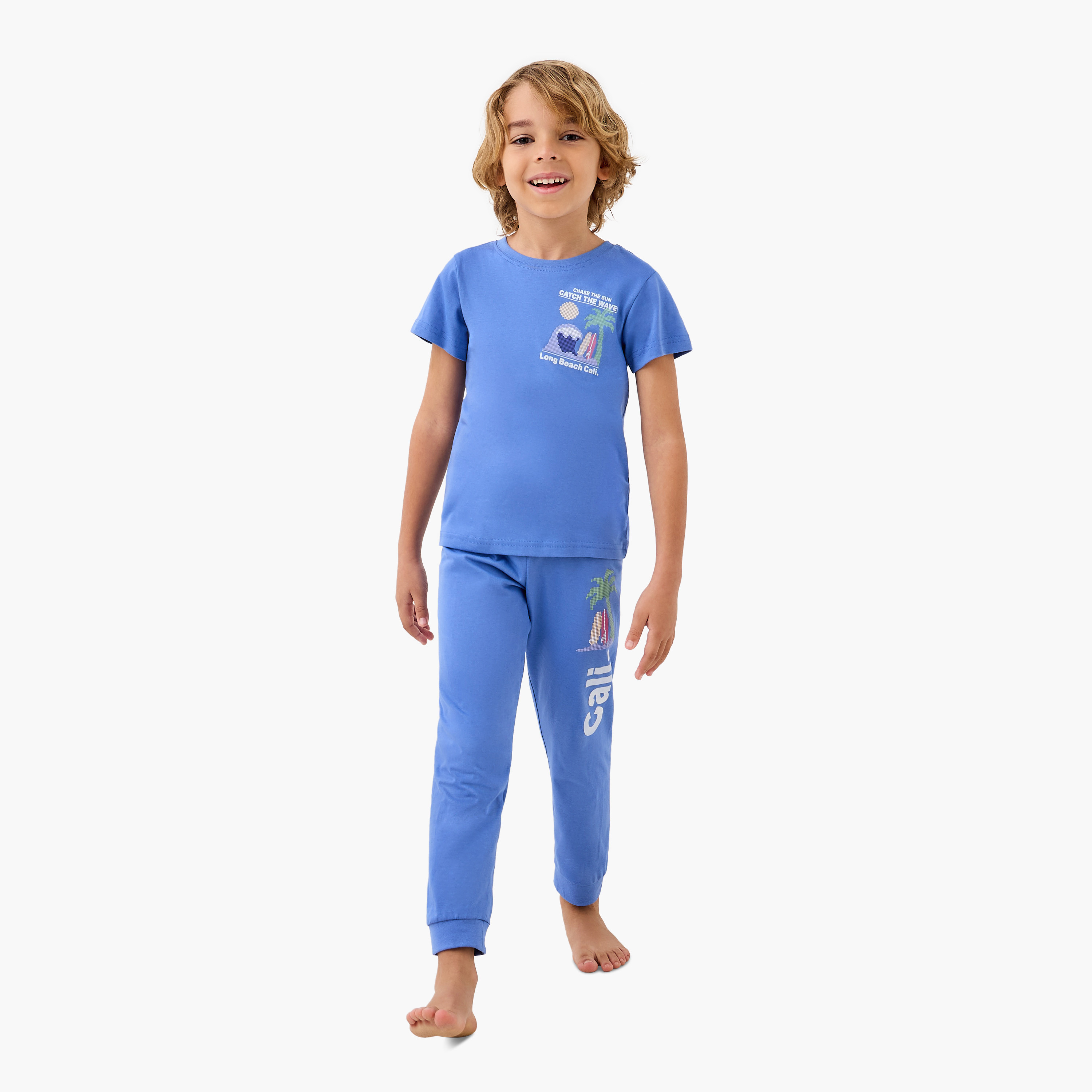 Juniors 4-Piece Printed T-shirts with Shorts and Pyjamas-boys-clothing-nightwear-image-3