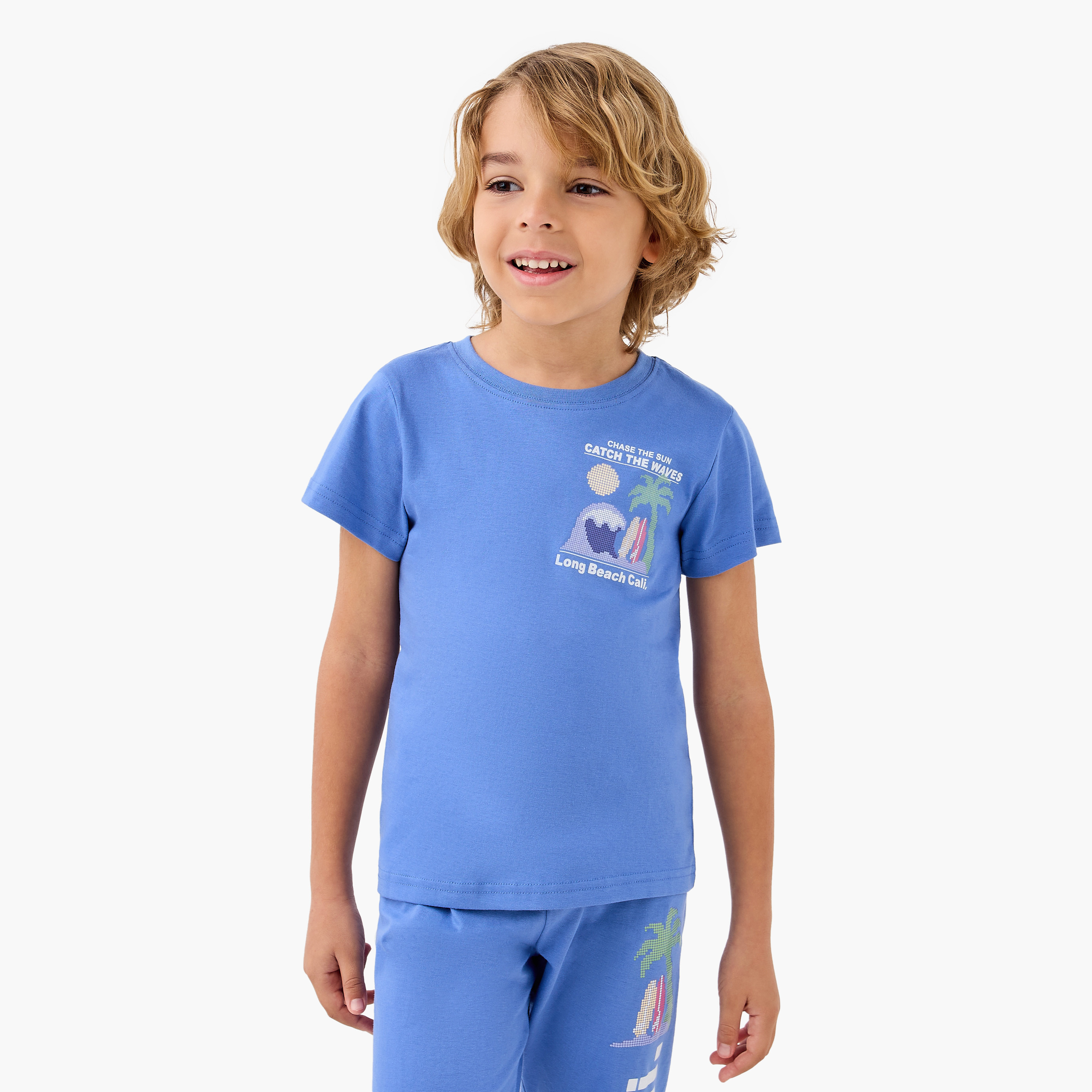 Juniors 4-Piece Printed T-shirts with Shorts and Pyjamas-boys-clothing-nightwear-image-4