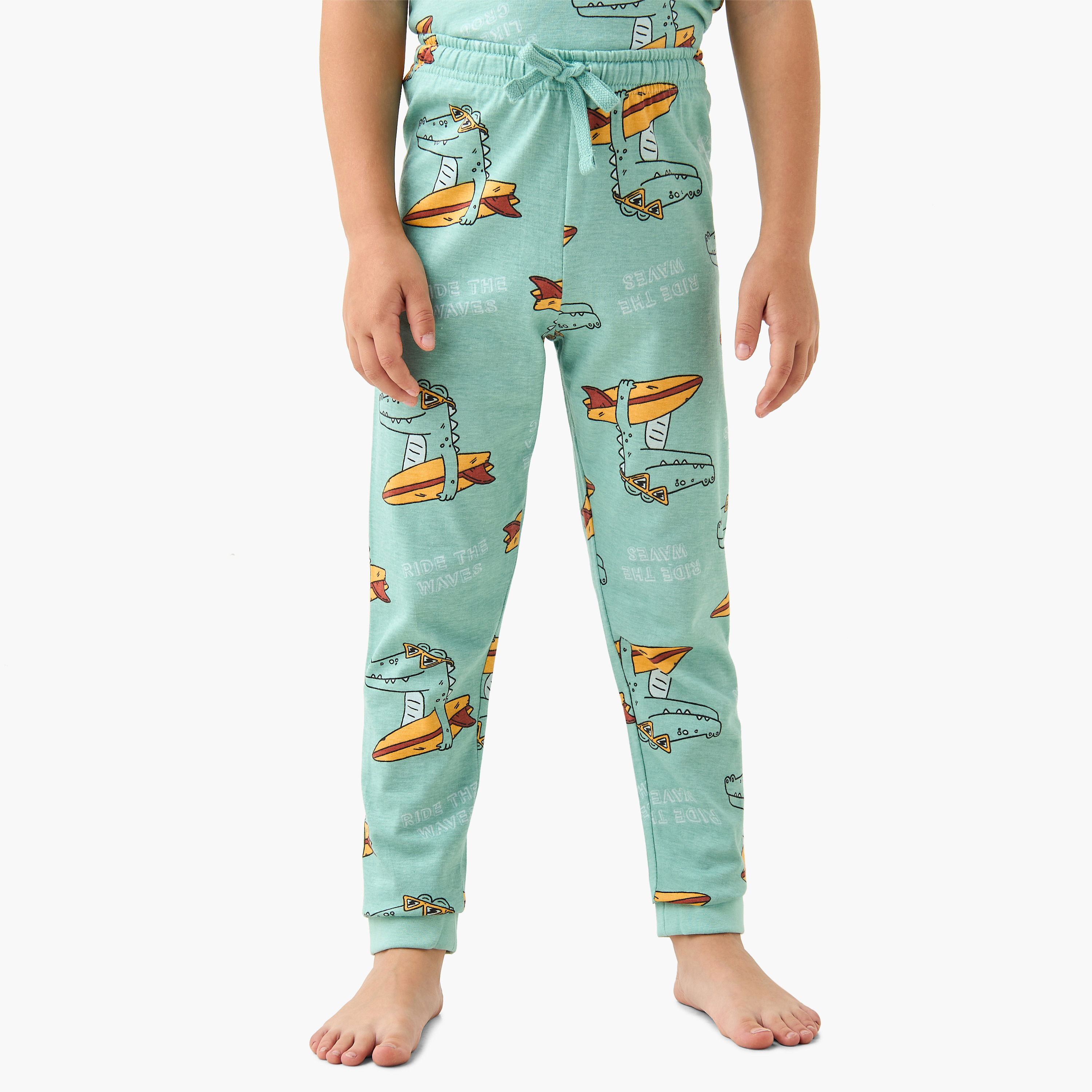 Juniors Alligator Print T-shirts and Pyjamas - Set of 2-boys-clothing-nightwear-image-5