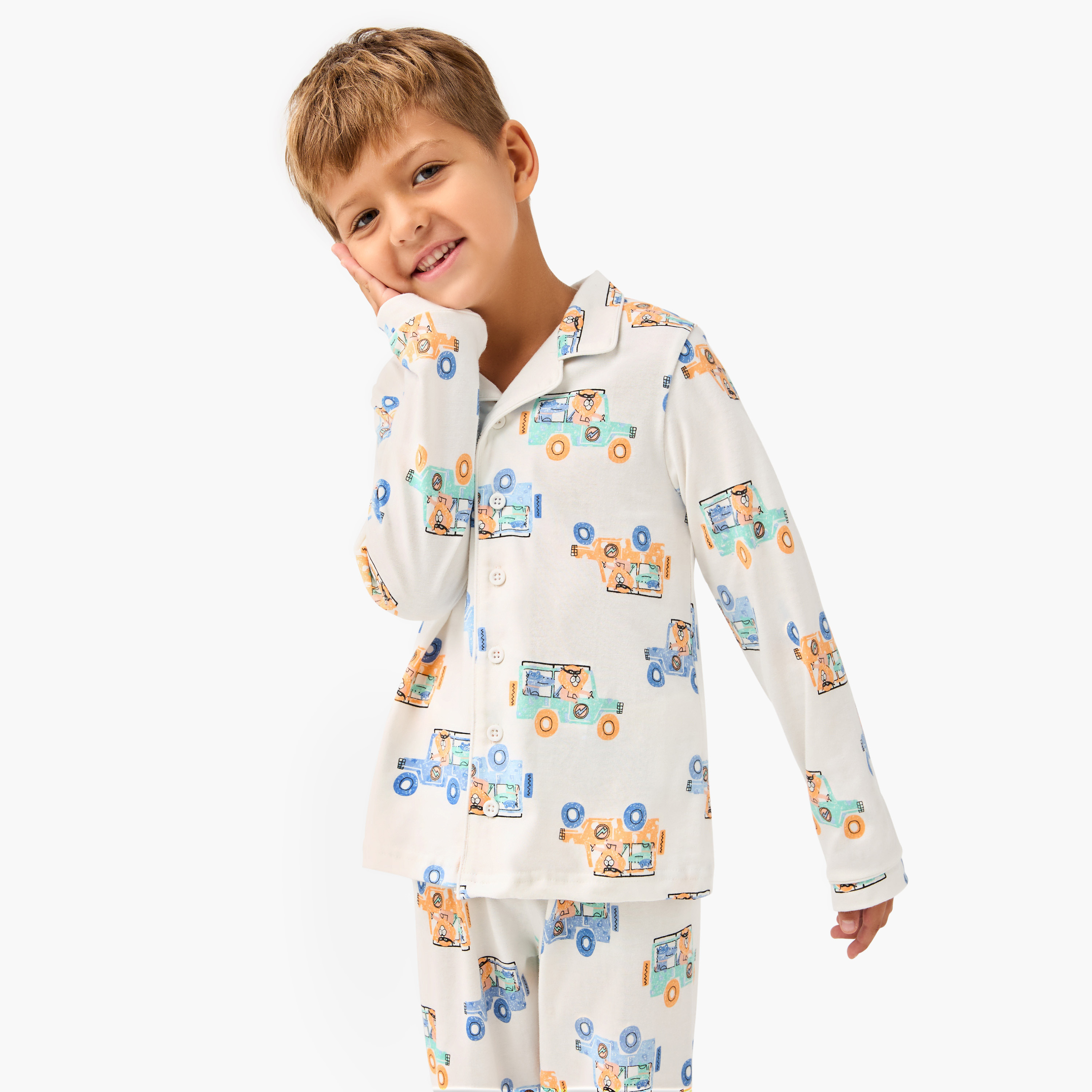 طقم بنطلون بيجاما وقميص بطبعات من جونيورز-boys-clothing-nightwear-image-2