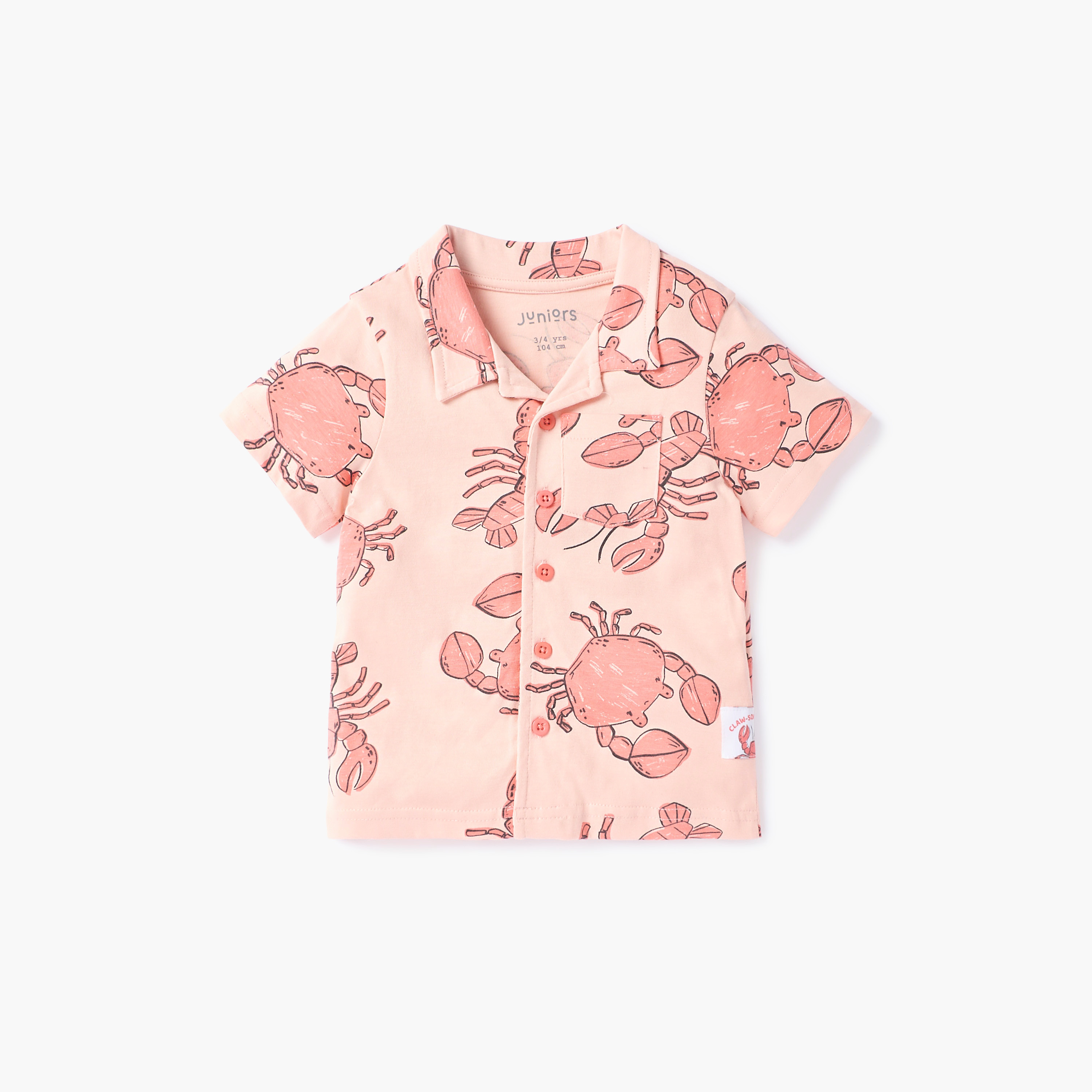 Juniors Crab Print Shirt and Shorts Set-boys-clothing-nightwear-image-2