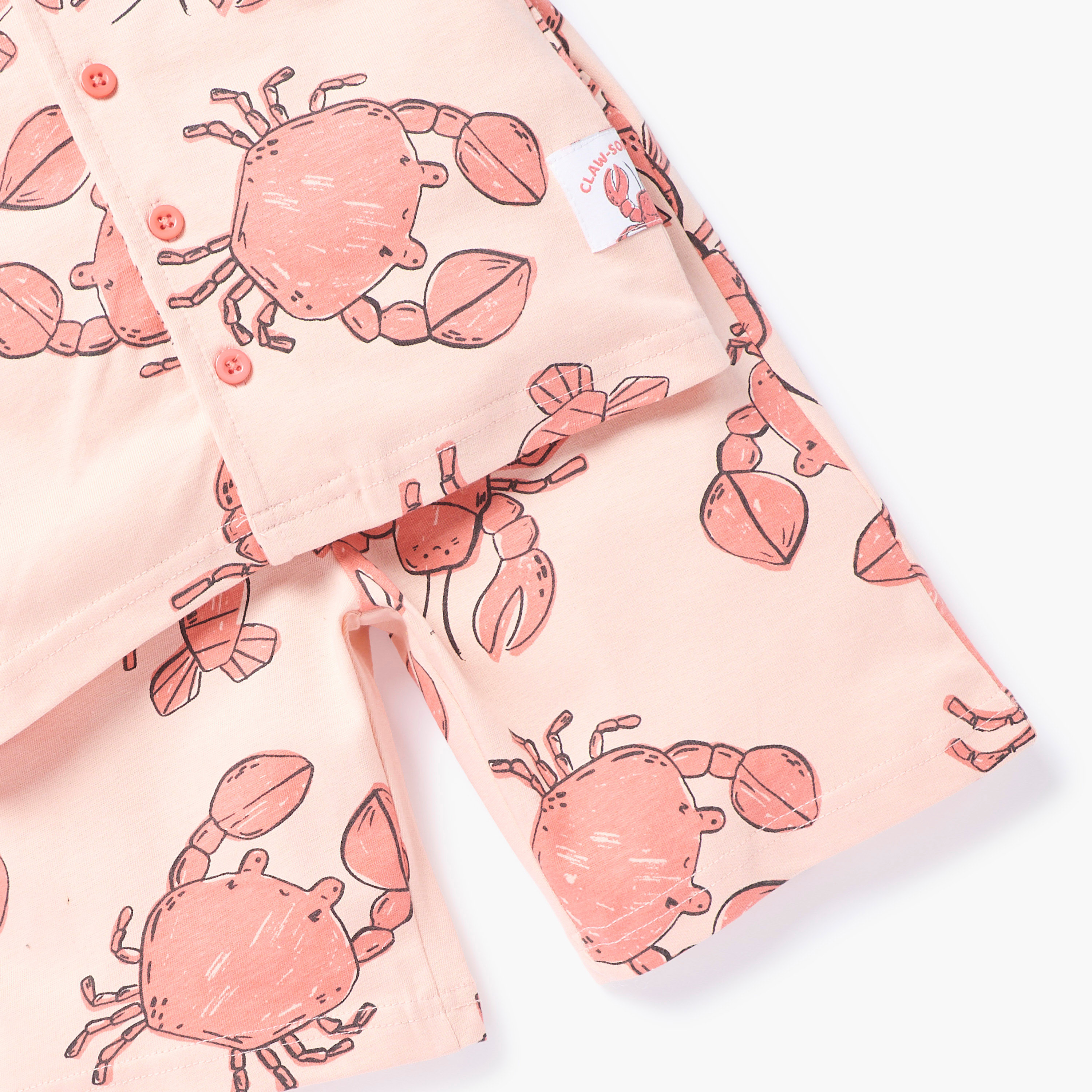 Juniors Crab Print Shirt and Shorts Set-boys-clothing-nightwear-image-5