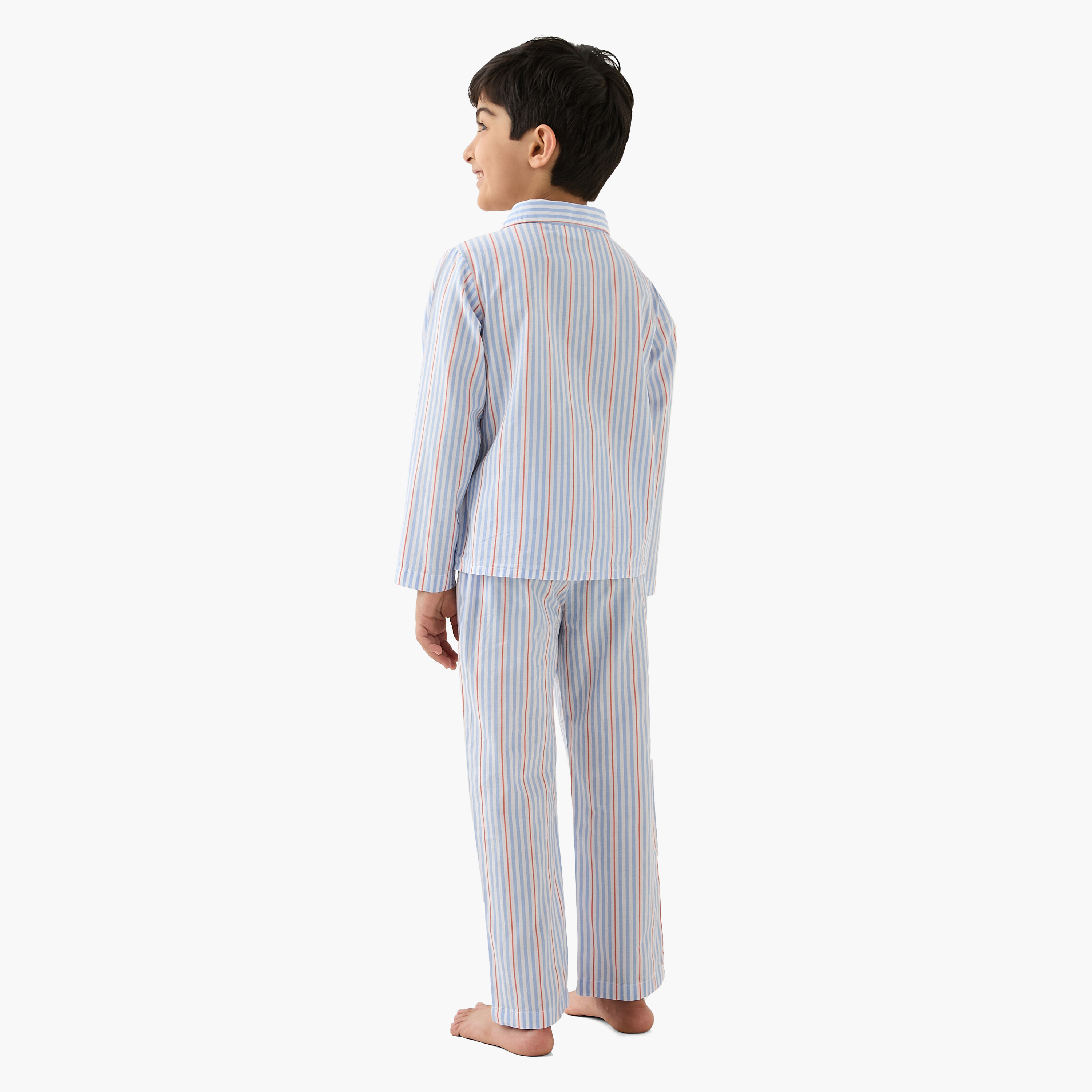 Juniors Striped Shirt and Pyjama Set-boys-clothing-nightwear-image-3