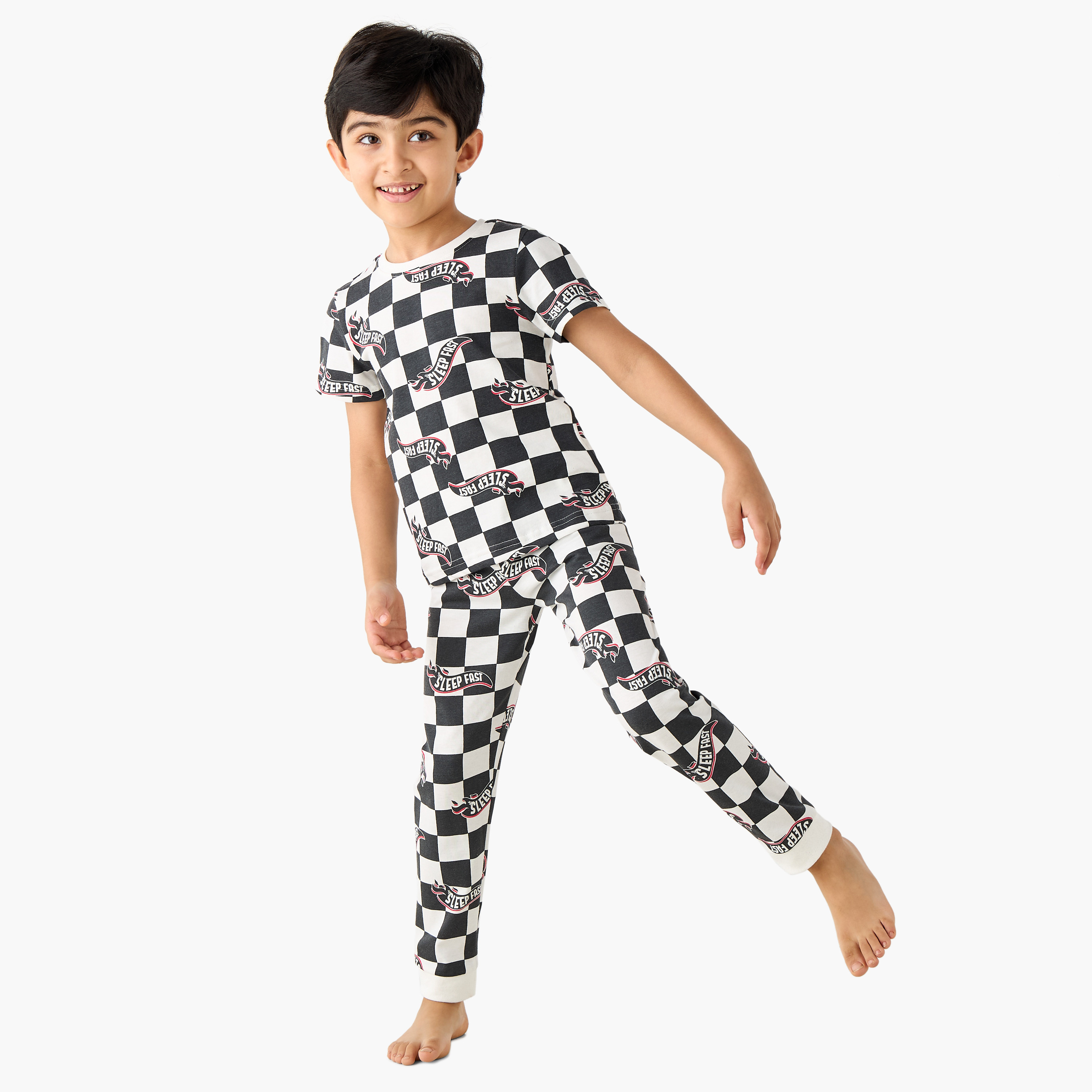 Juniors 4-Piece Printed T-shirts with Shorts and Pyjamas Set-boys-clothing-nightwear-image-2