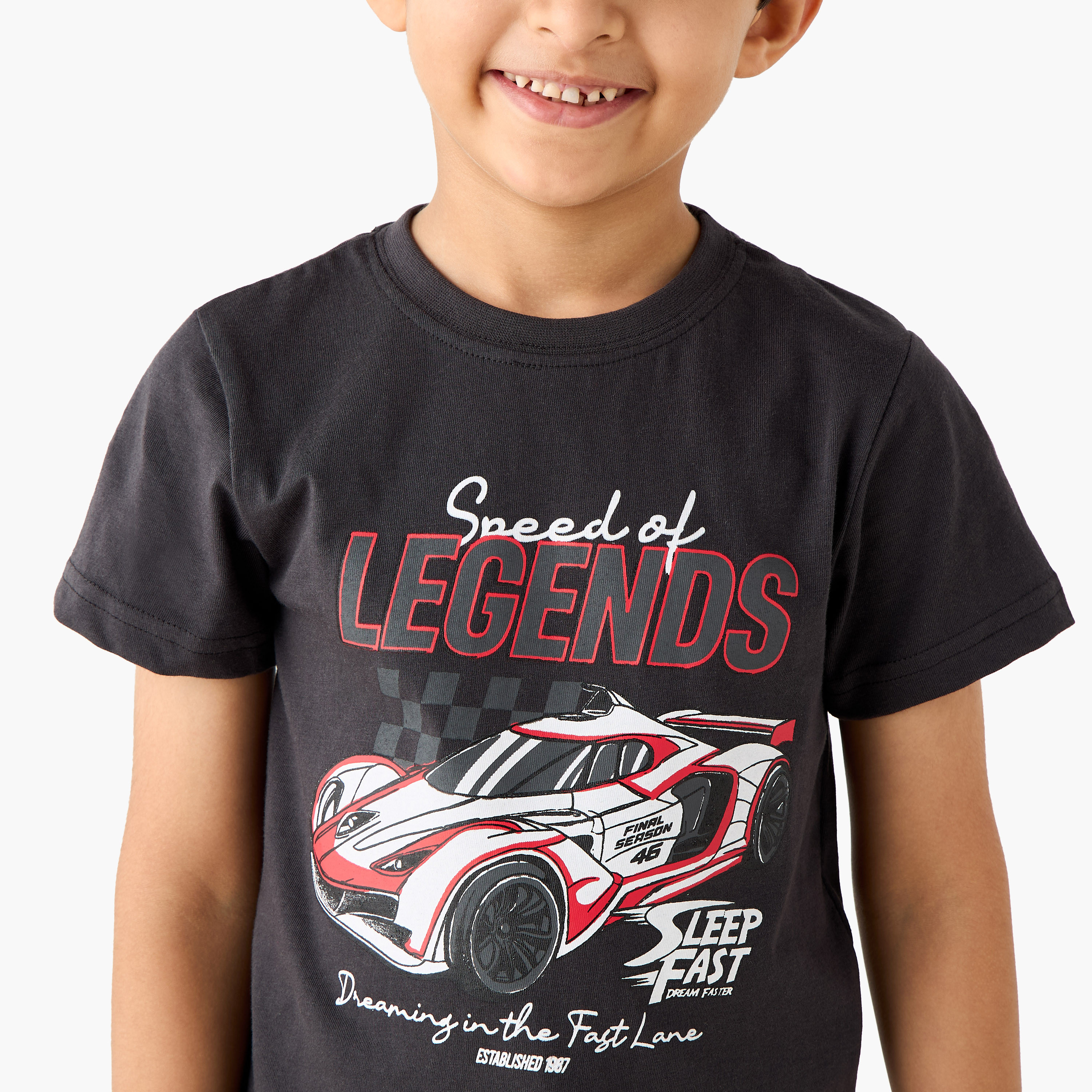 Juniors 4-Piece Printed T-shirts with Shorts and Pyjamas Set-boys-clothing-nightwear-image-7
