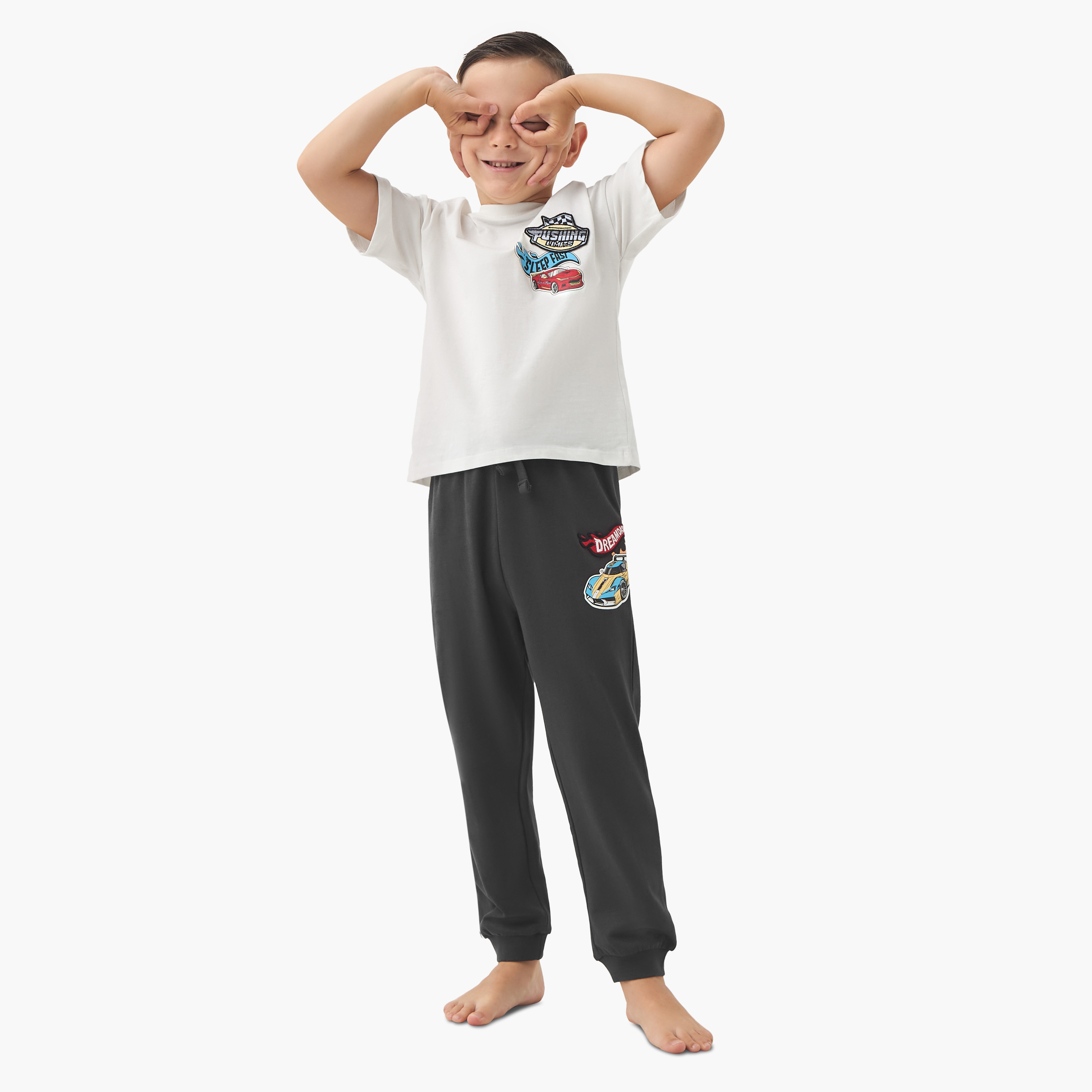 Juniors Printed T-shirt and Pyjama Set-boys-clothing-nightwear-image-7
