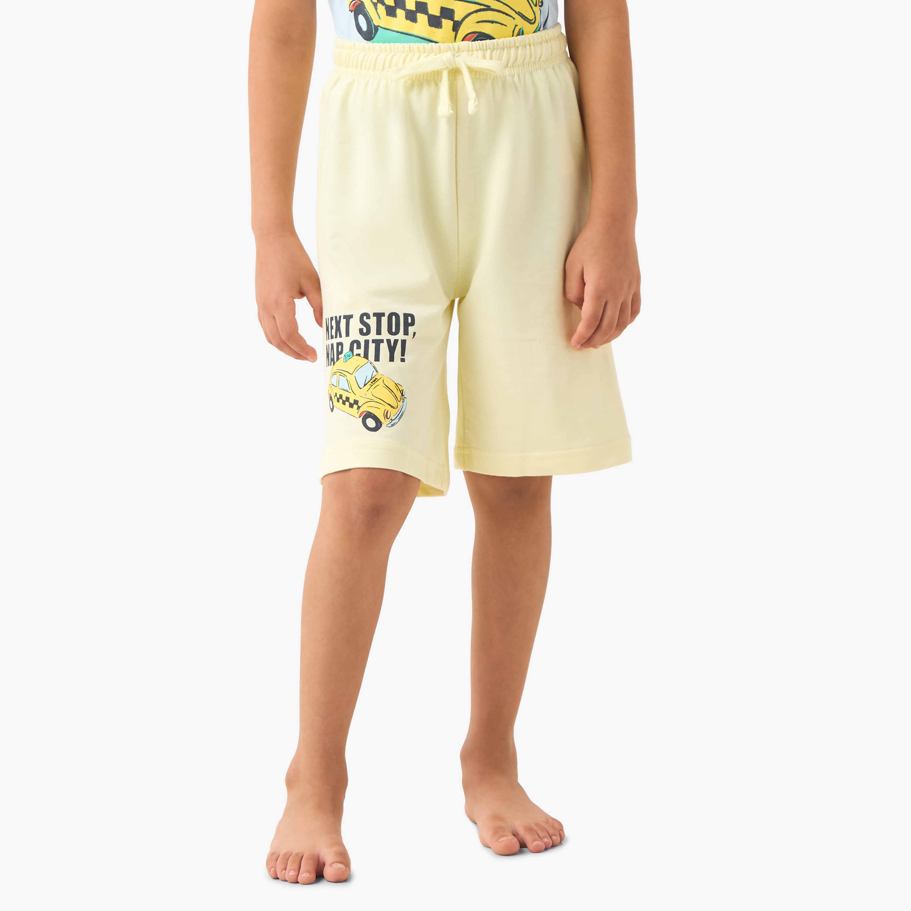 Juniors Printed T-shirt and Shorts  Set-boys-clothing-nightwear-image-3