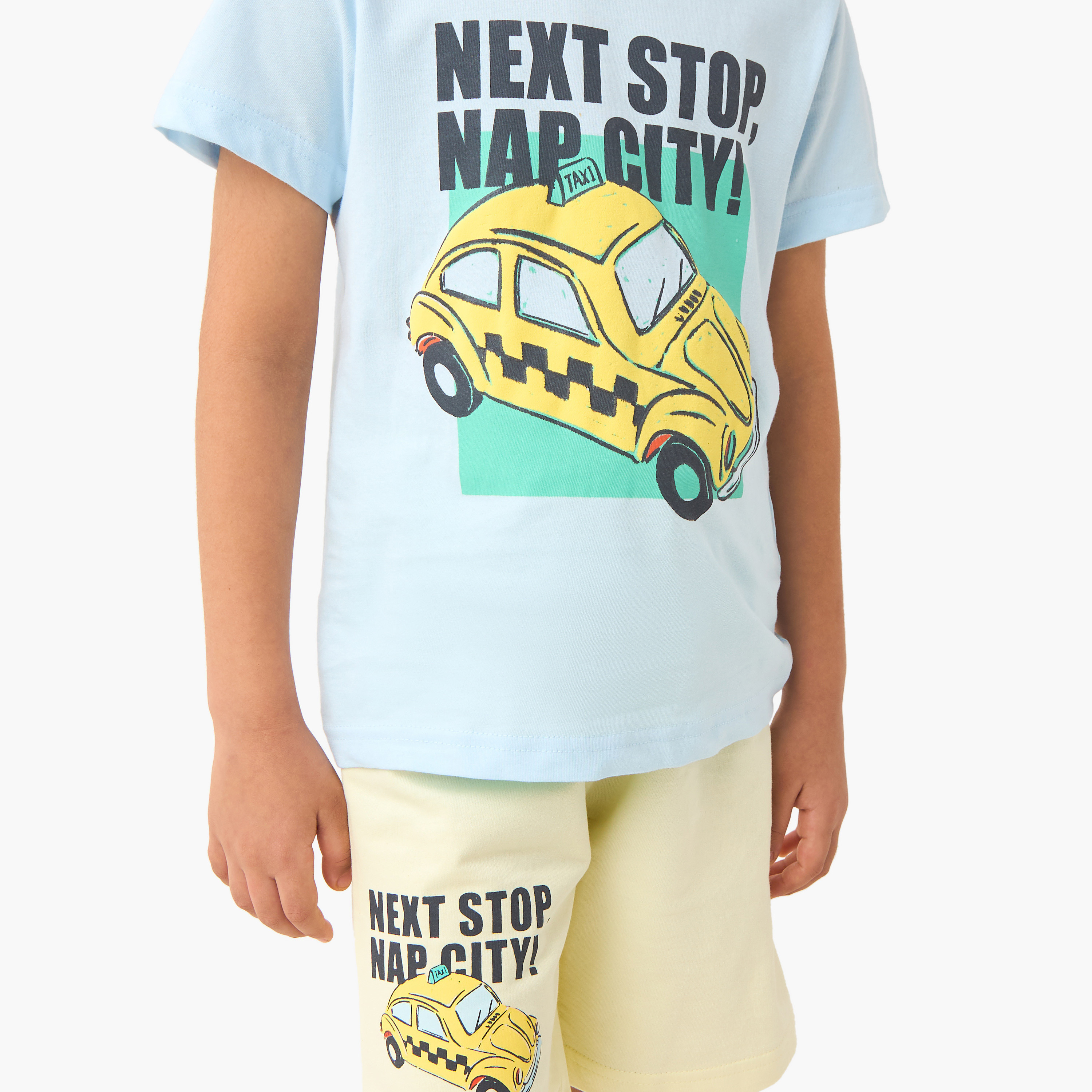 Juniors Printed T-shirt and Shorts  Set-boys-clothing-nightwear-image-5