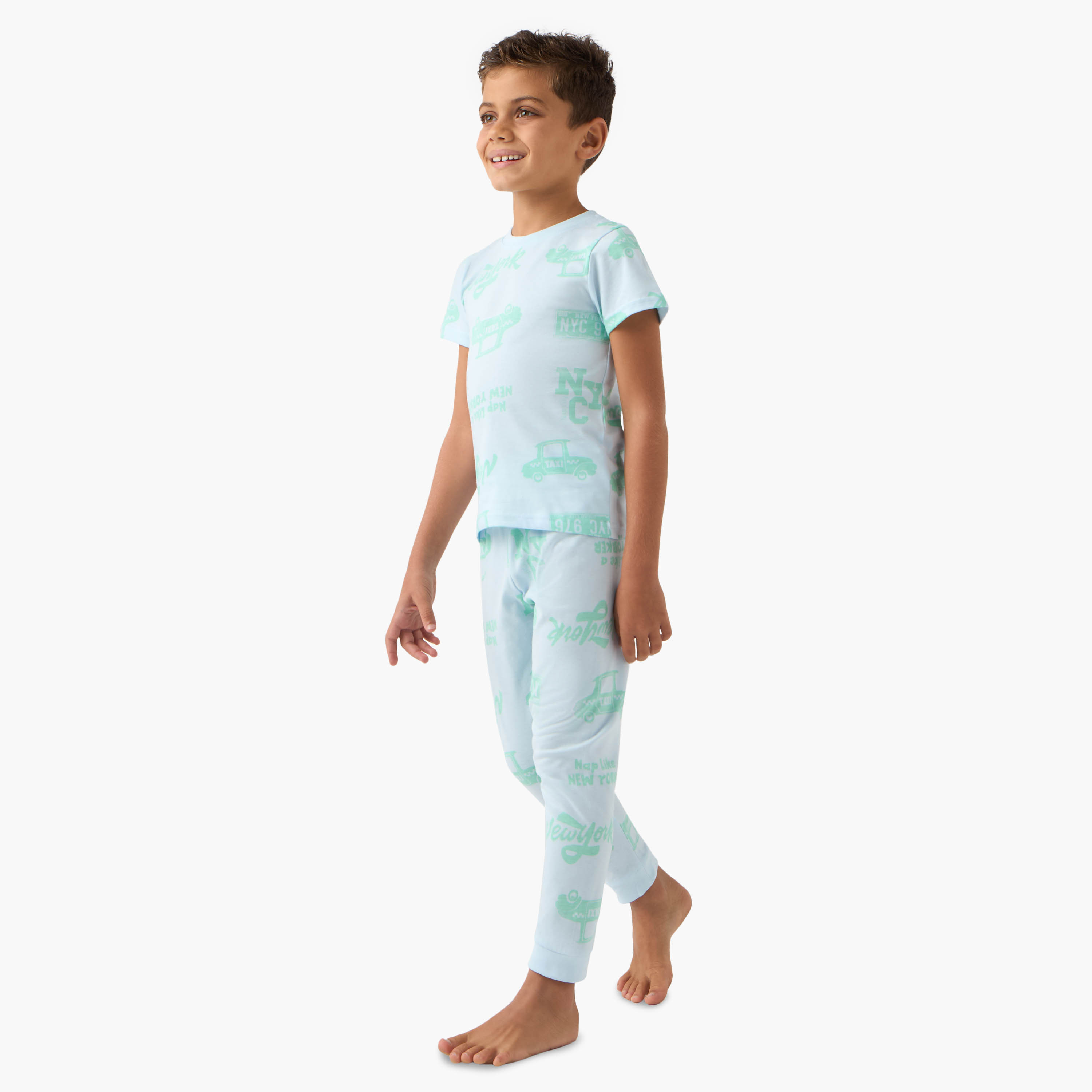 Set of 2 Juniors Printed T-shirt and Pyjamas-boys-clothing-nightwear-image-2