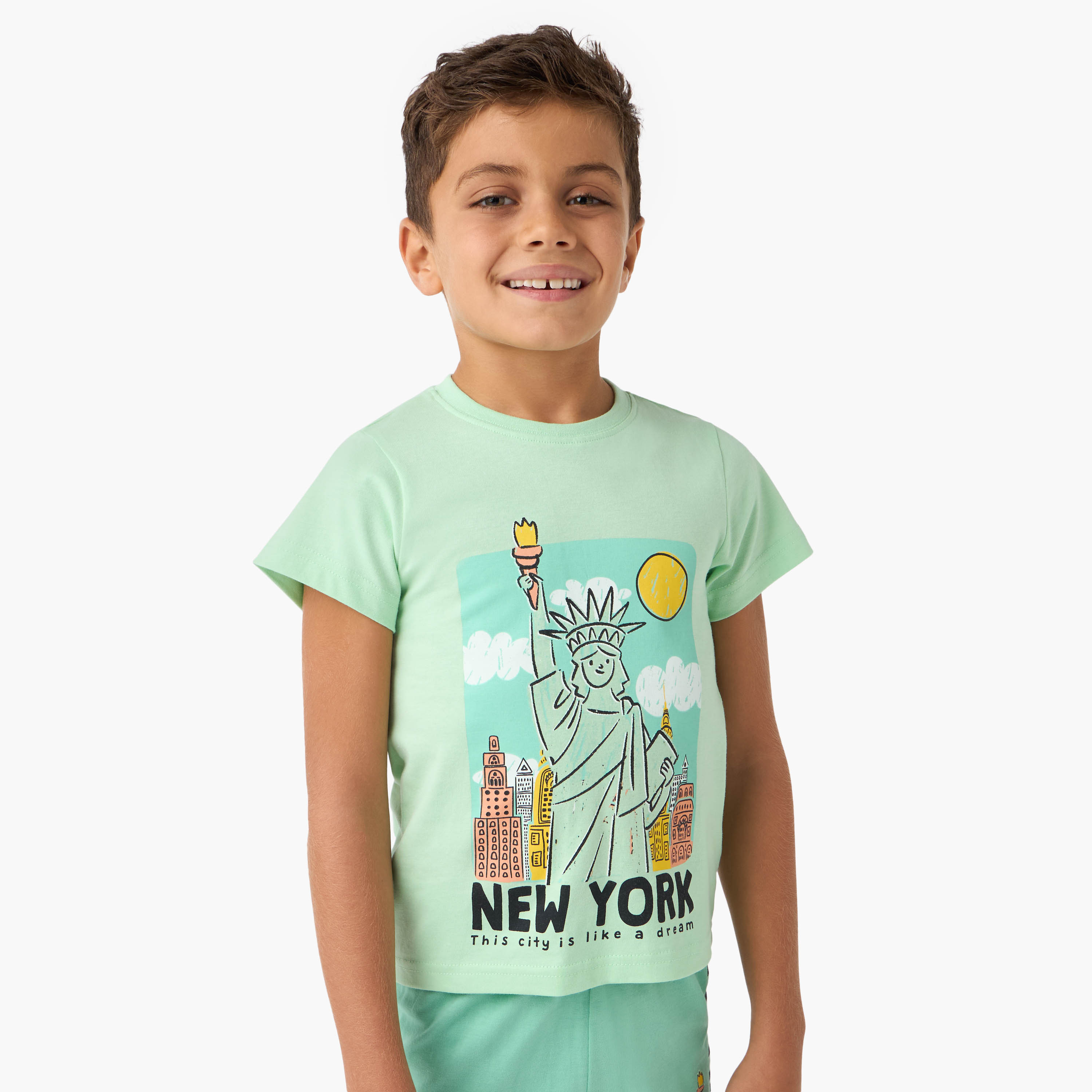 Set of 2 Juniors Printed T-shirt and Pyjamas-boys-clothing-nightwear-image-3